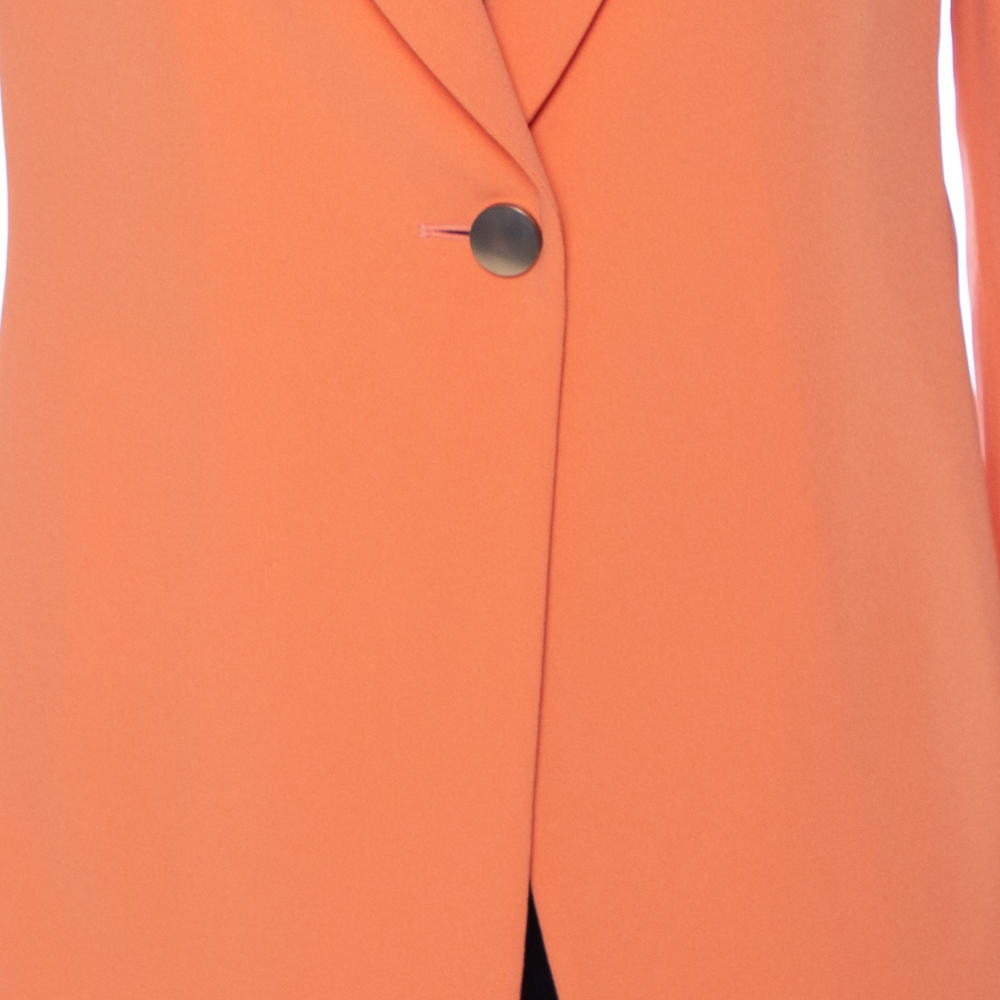 Emporio Armani Orange Crepe Sheer Paneled Detail Blazer M