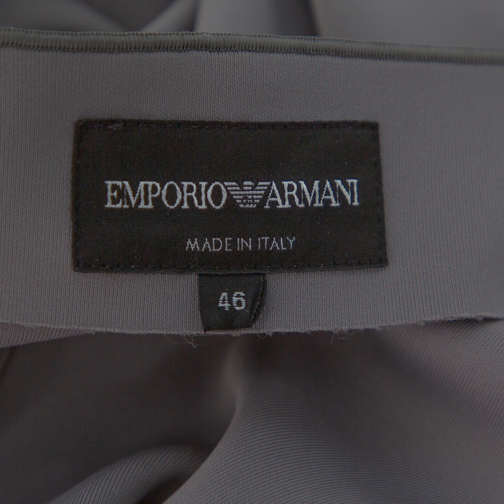 Emporio Armani Anthracite Neoprene Bow Detail Jacket L