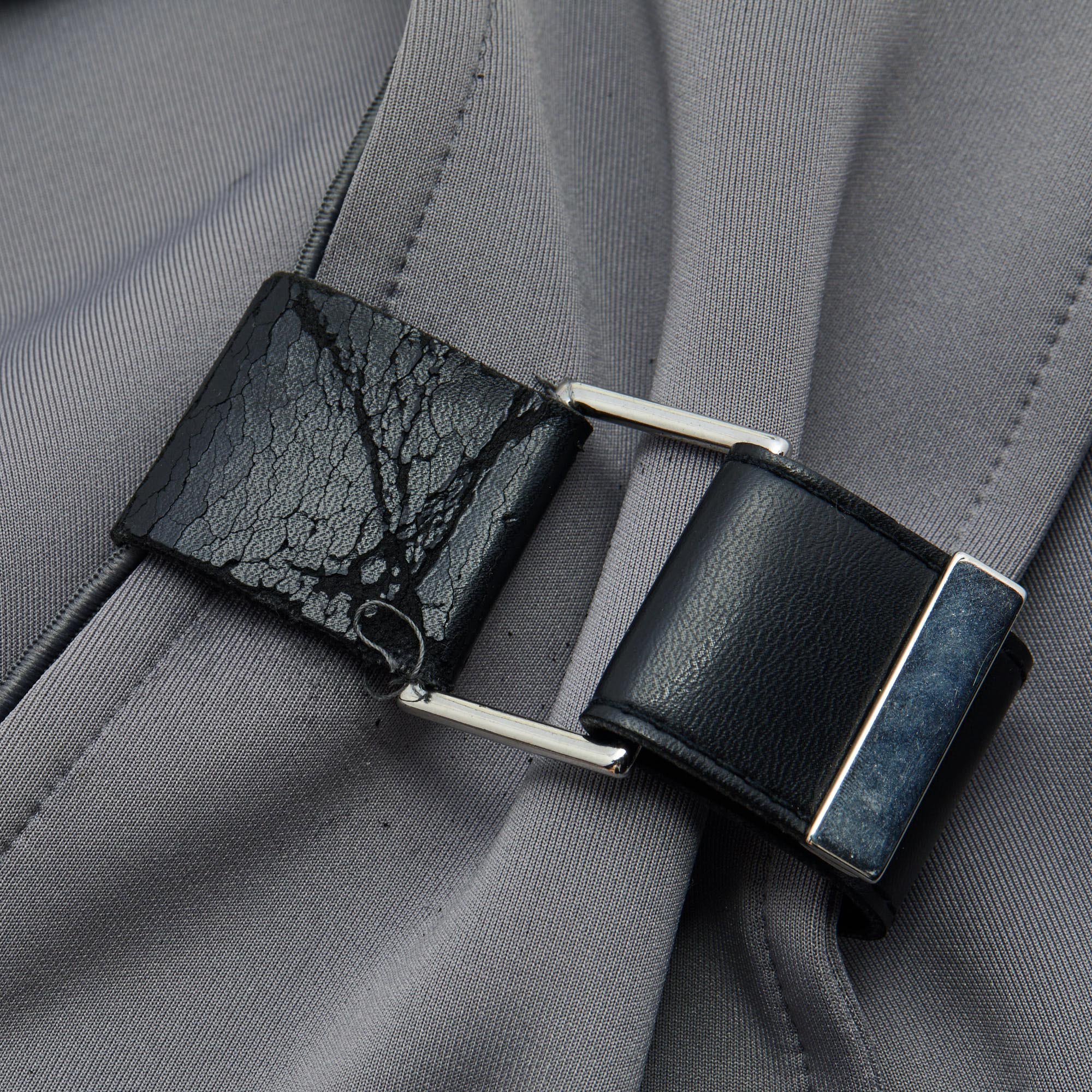 Emporio Armani Anthracite Neoprene Bow Detail Jacket L