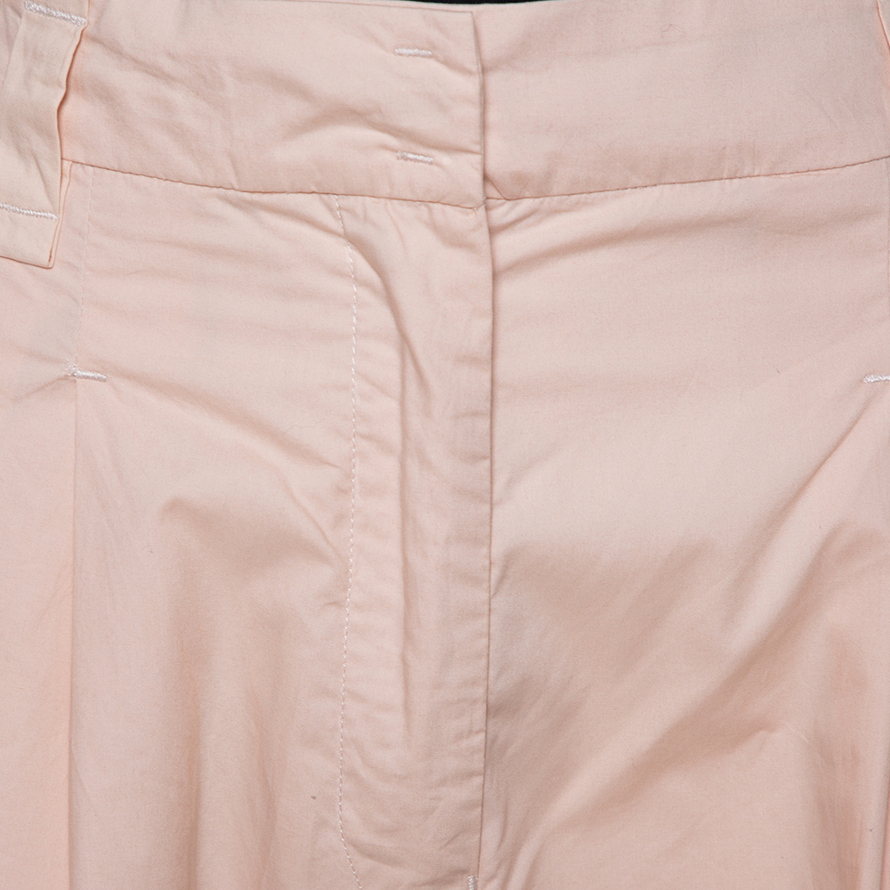 Emporio Armani Pale Pink Cotton Wide Leg Trousers L