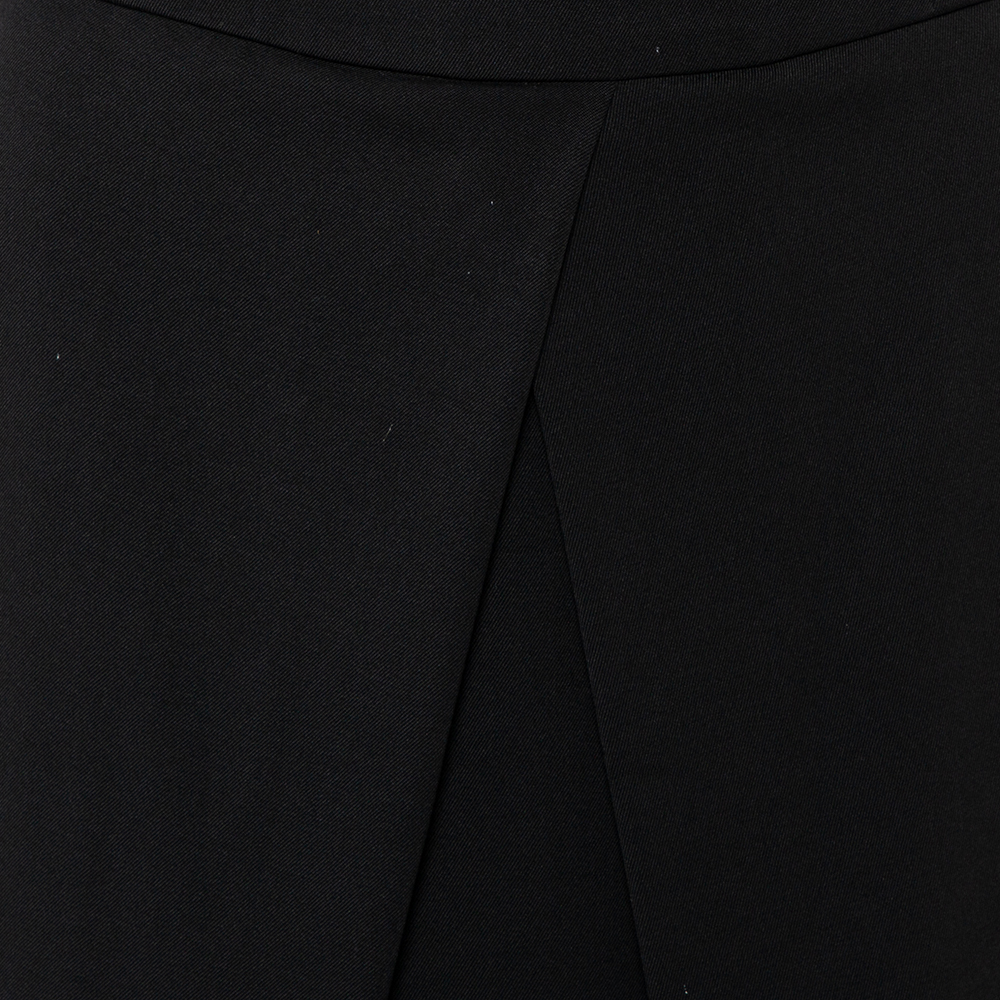 Emporio Armani Black Wool Pleated Knee Length Skirt S