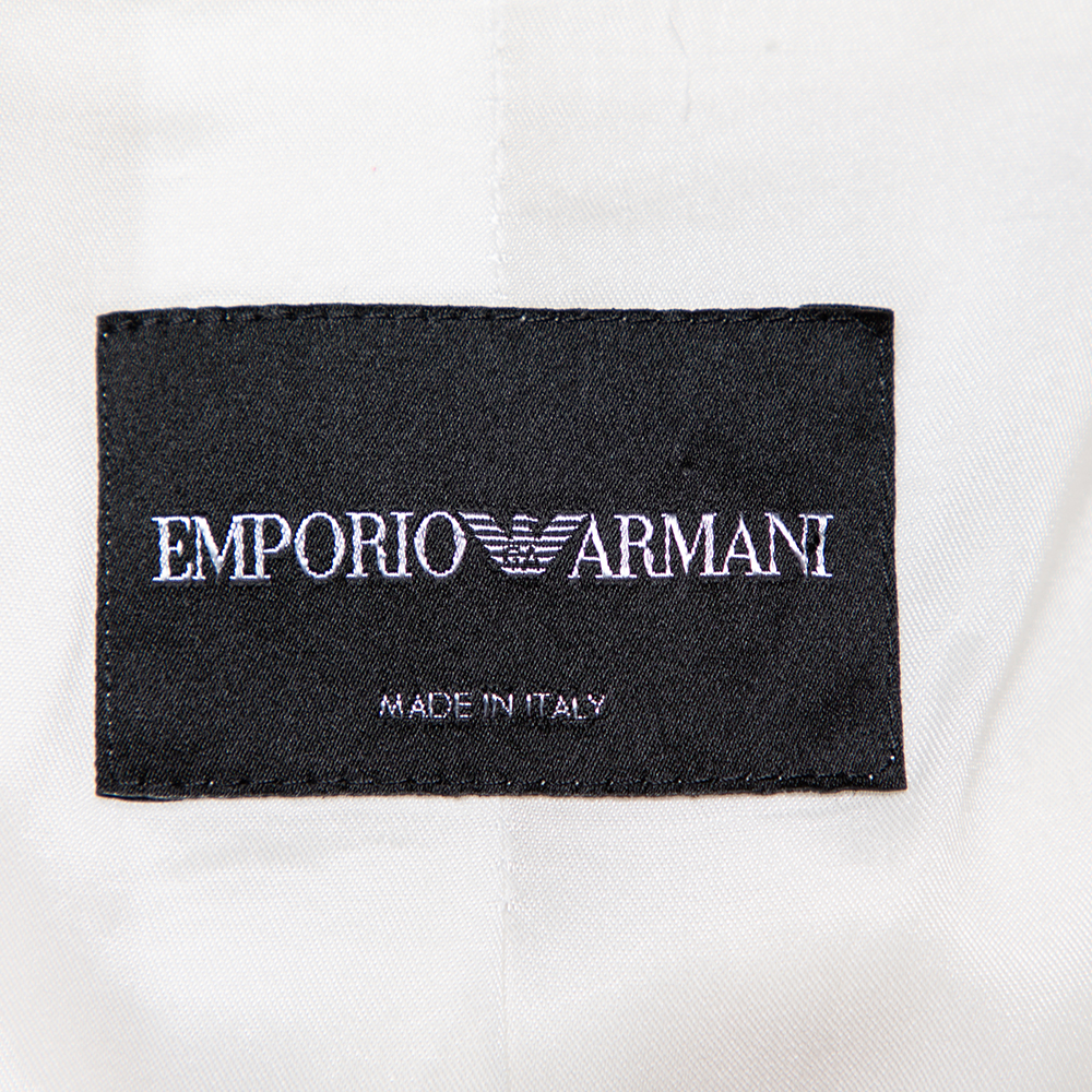 Emporio Armani White Crepe Button Front Blazer S