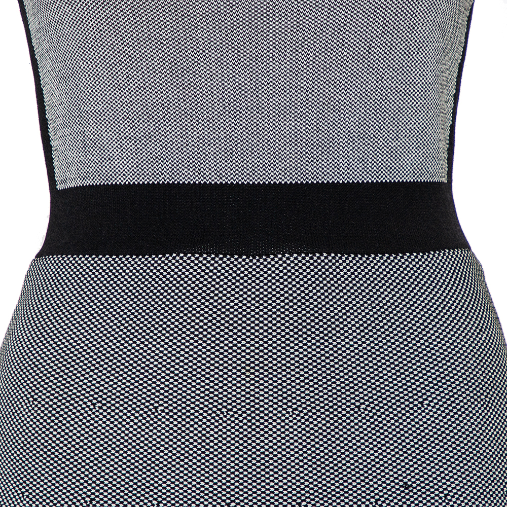Emporio Armani Monochrome Patterned Knit Skater Dress S
