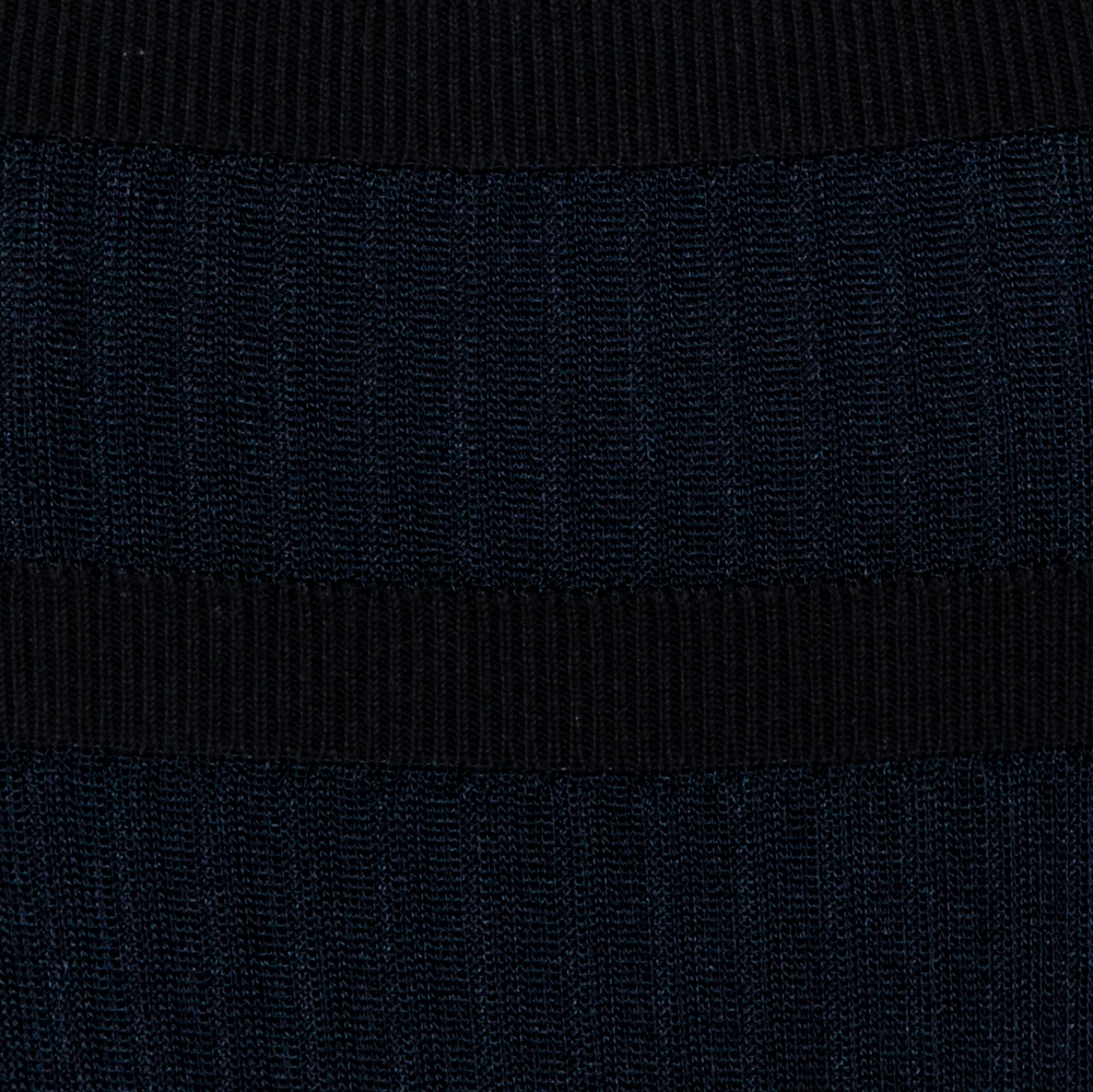 Emporio Armani Navy Blue & Black Knit Crossback Detail Tank Top S