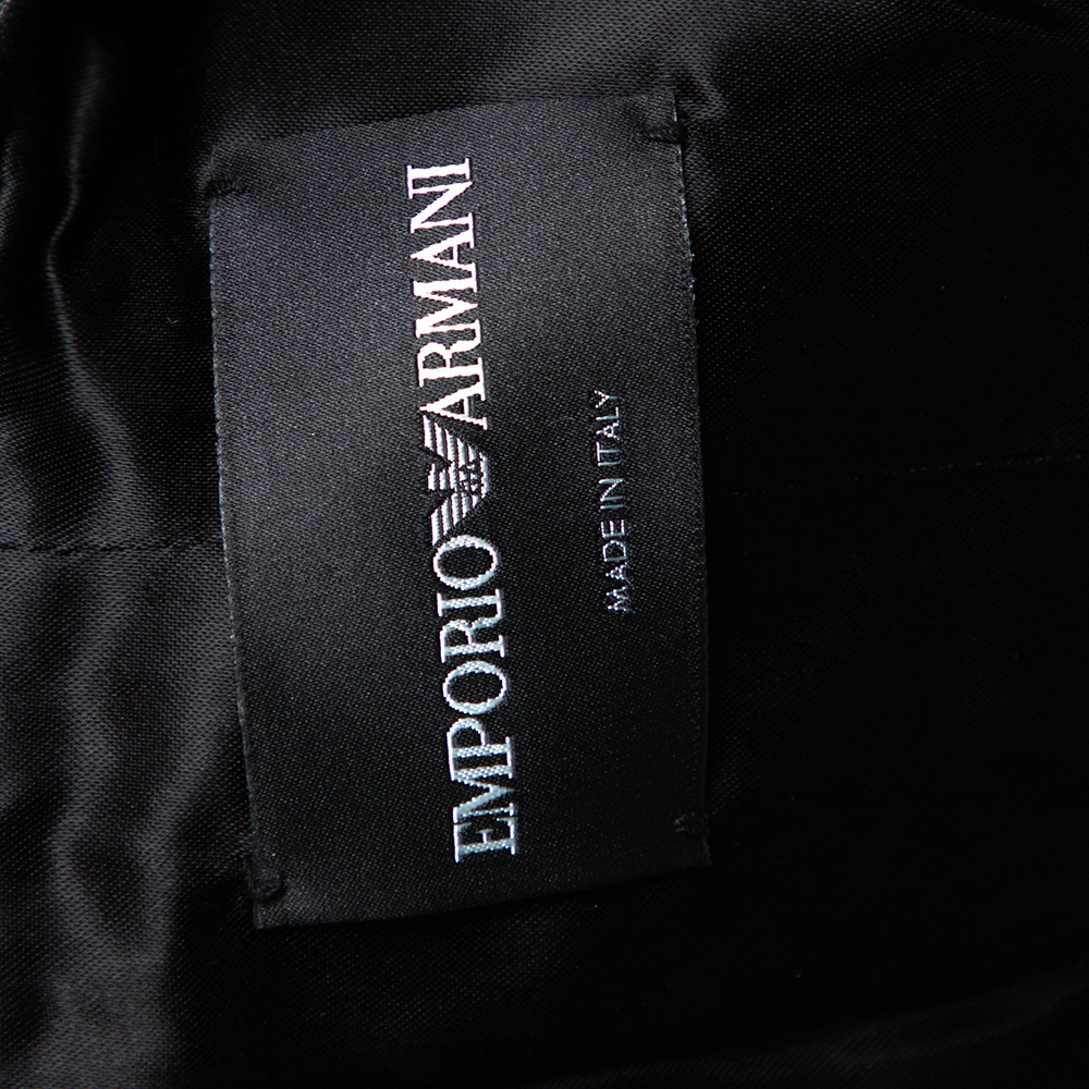 Emporio Armani Brown Animal Printed Fur Button Front Shrug S