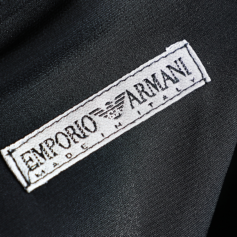 Emporio Armani Vintage Black Silk Neck Scarf Detail Cami Top S