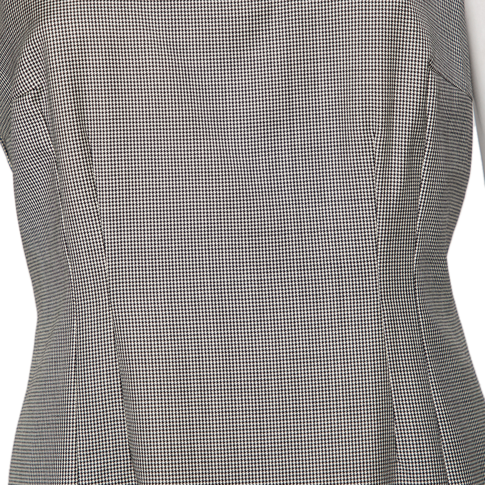Emporio Armani Monochrome Houndstooth Printed Wool Short Dress L