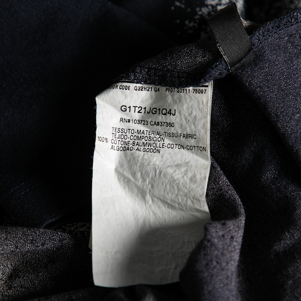 Emporio Armani Blue Cotton Half Printed Short Sleeve T-Shirt S
