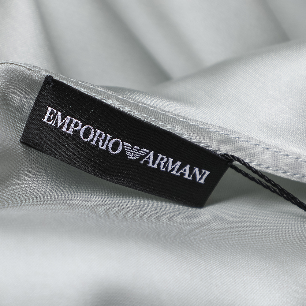 Emporio Armani Pale Green Silk Layered Sleeveless Button Front Top M