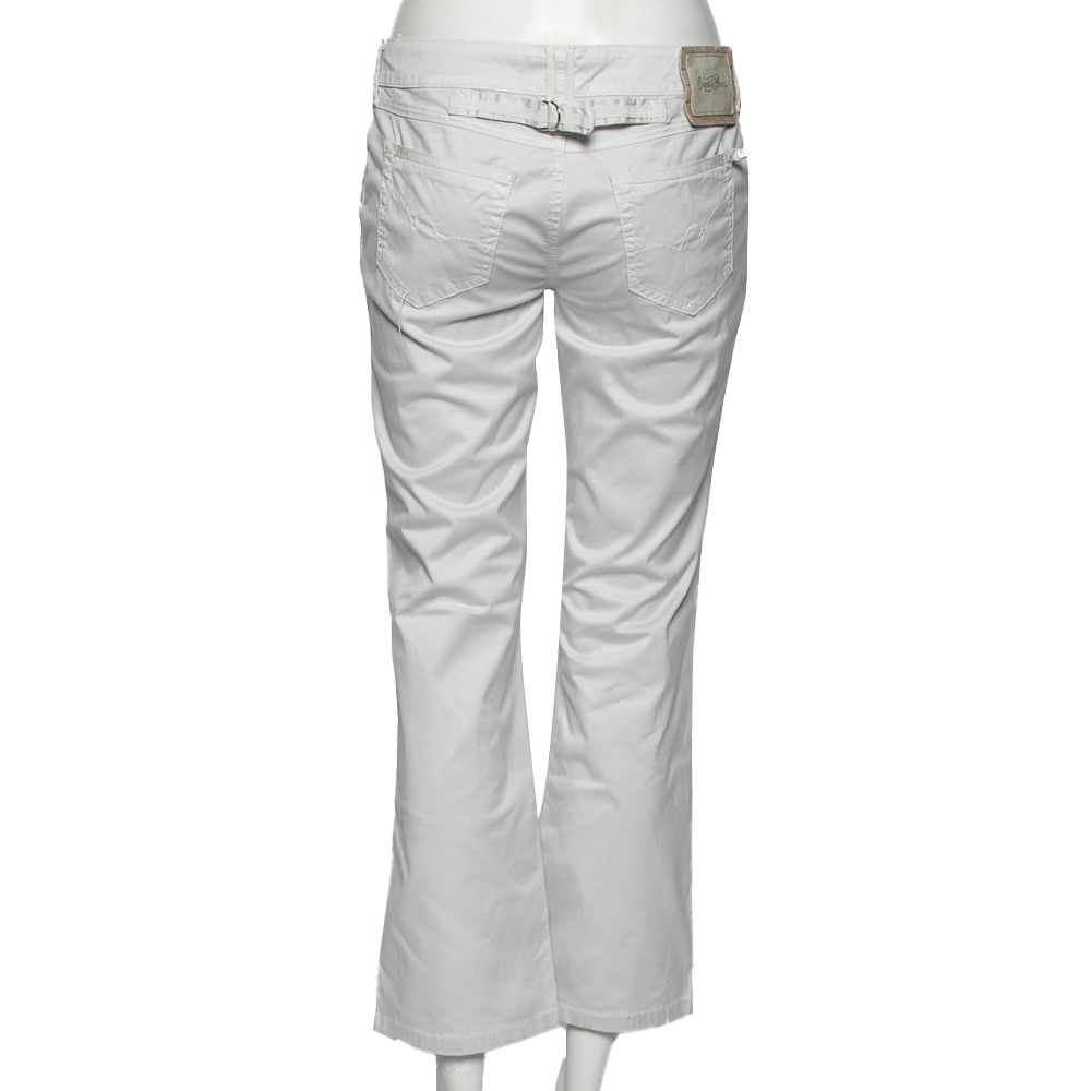 Emporio Armani  White Cotton Regular Fit Pants M