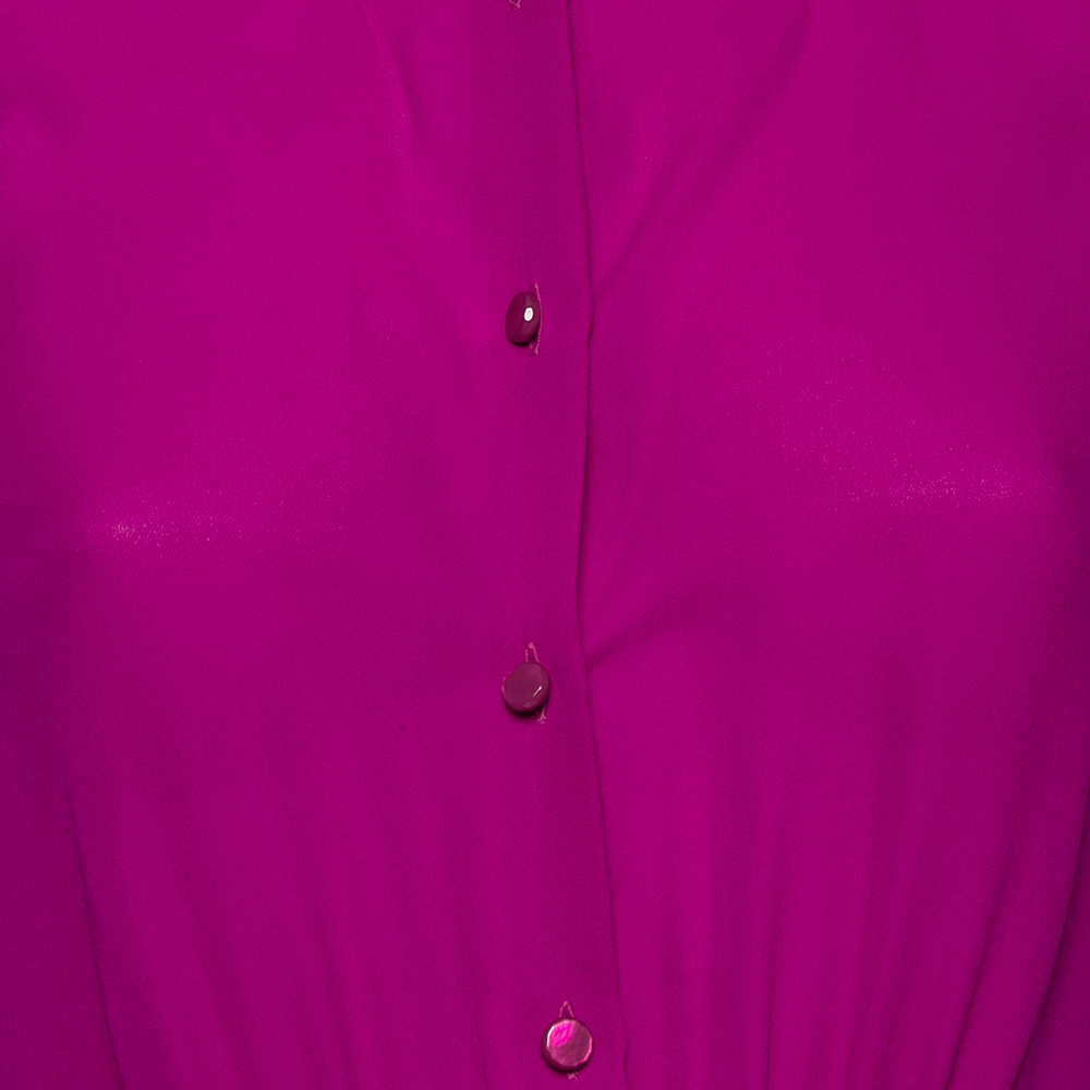 Emporio Armani Purple Silk Button Front Blouse L