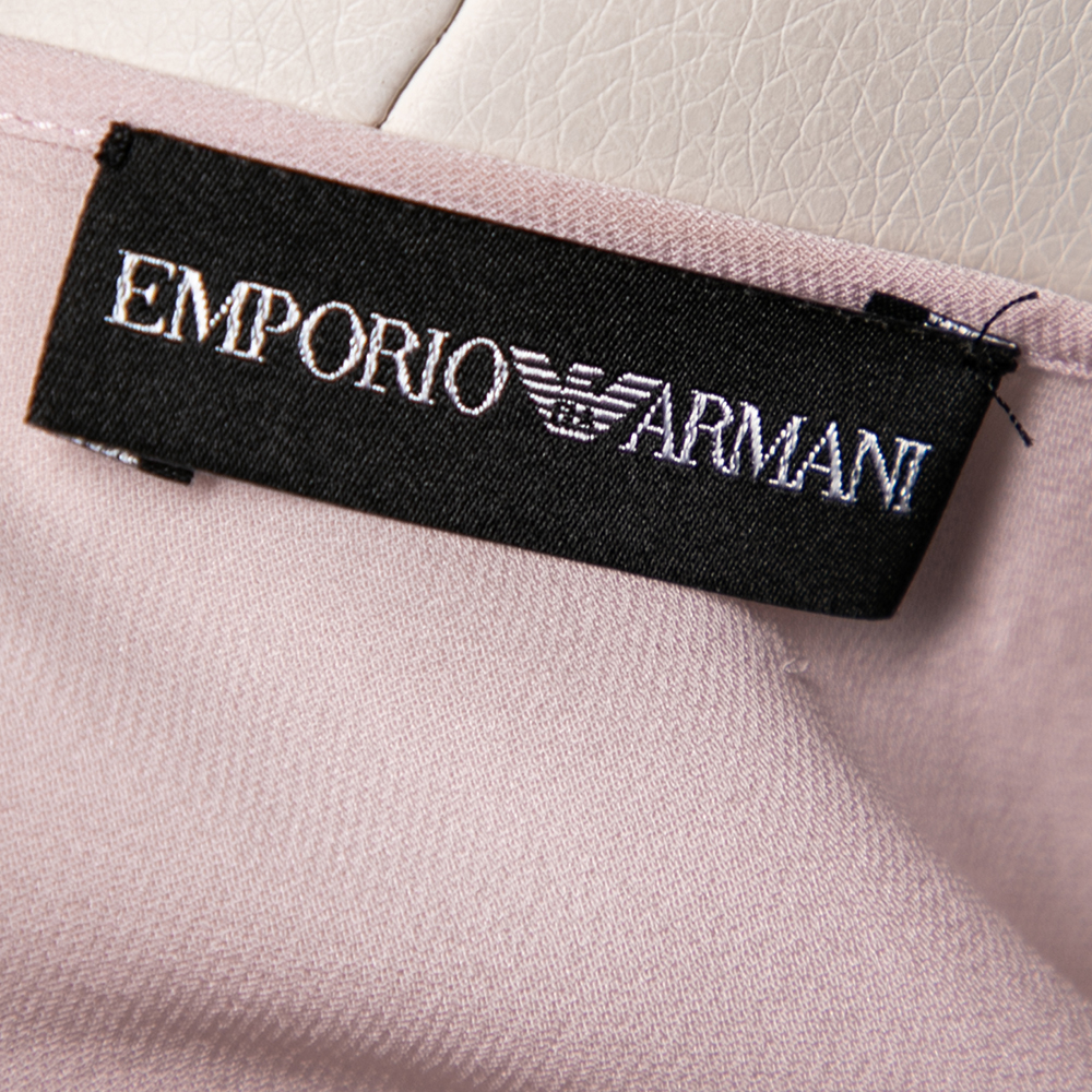 Emporio Armani Powder Pink Crepe Silk Blouse M