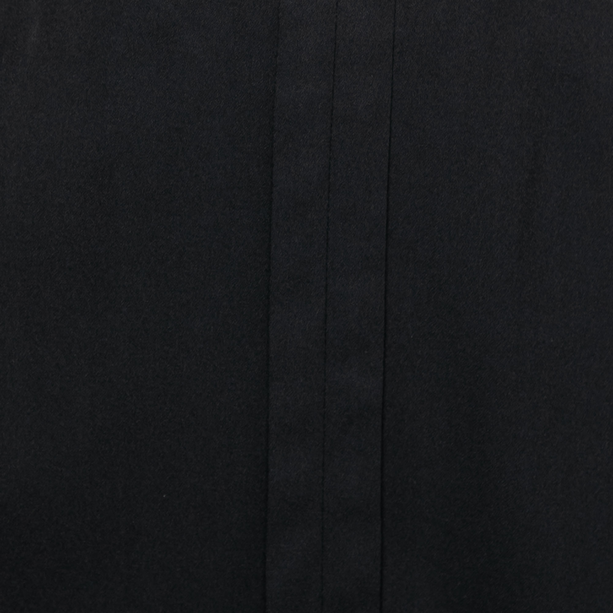 Emporio Armani Black Crepe Pleat Detail Short Skirt M