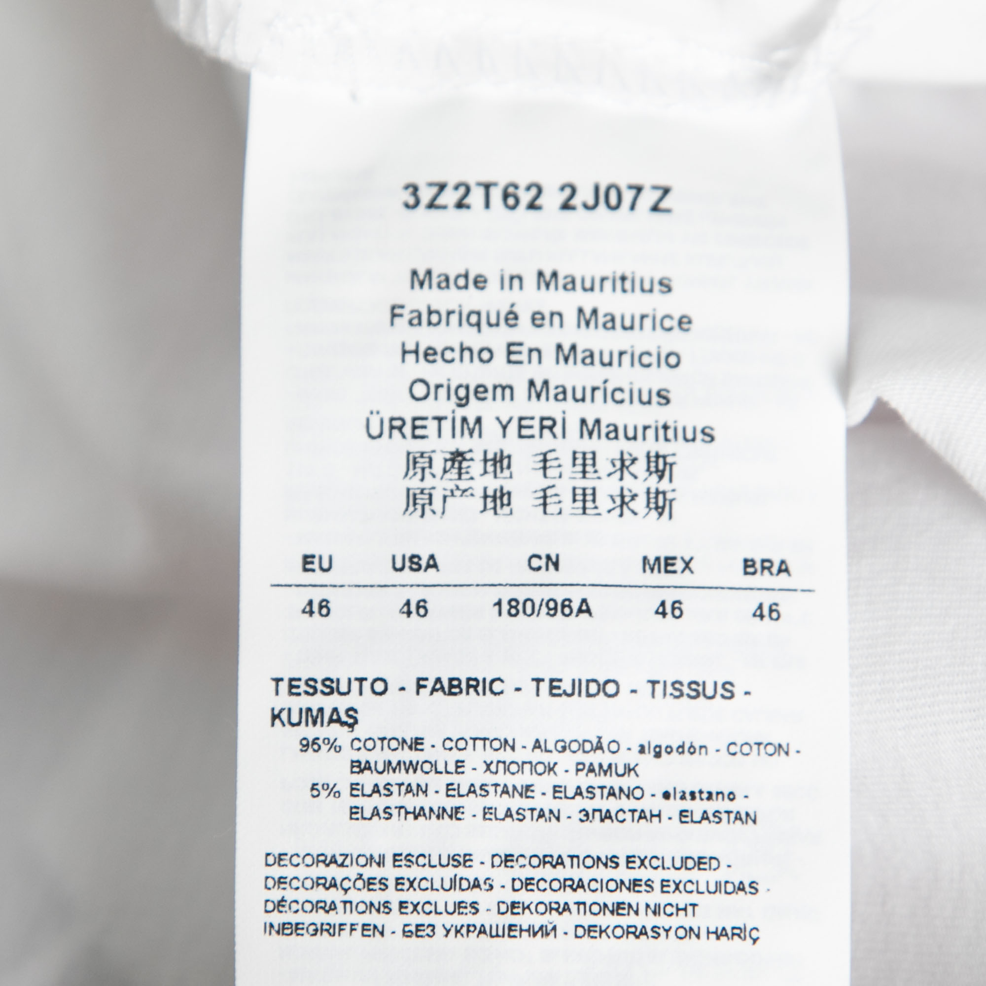 Emporio Armani White Printed Cotton Short Sleeve T-Shirt L
