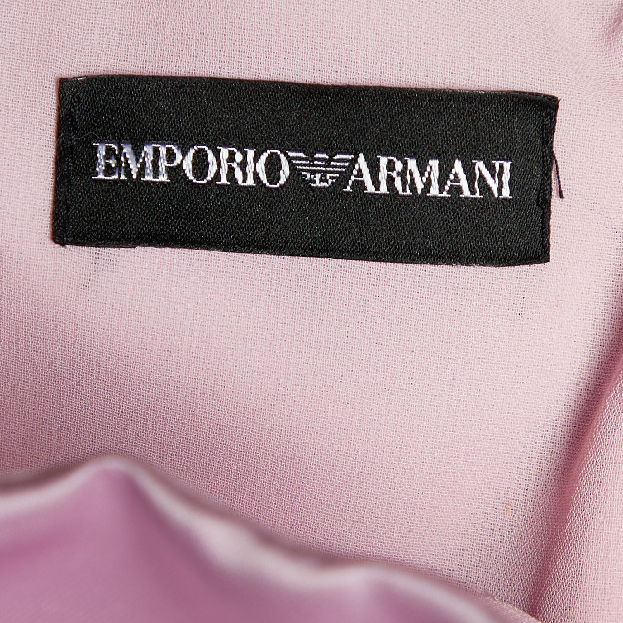 Emporio Armani Pink Silk Satin Strapless Top M