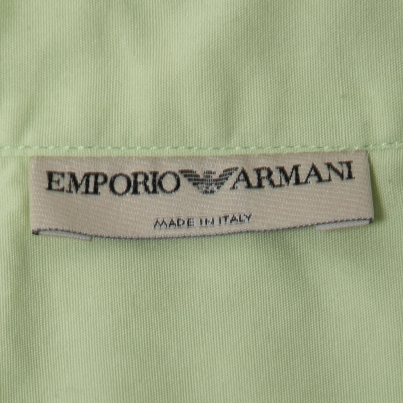 Emporio Armani Lime Green Cotton Button Down Shirt M