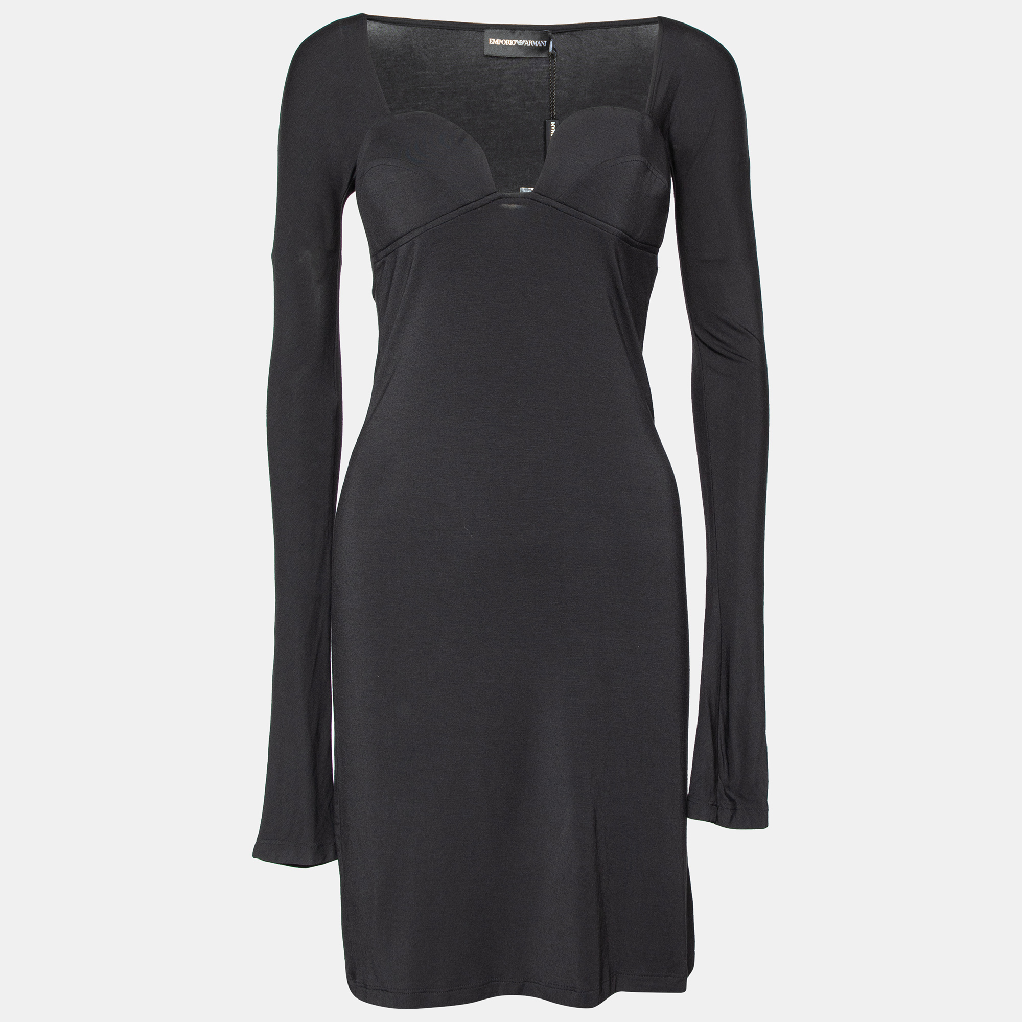 Emporio Armani Black Modal Knit Midi Dress M