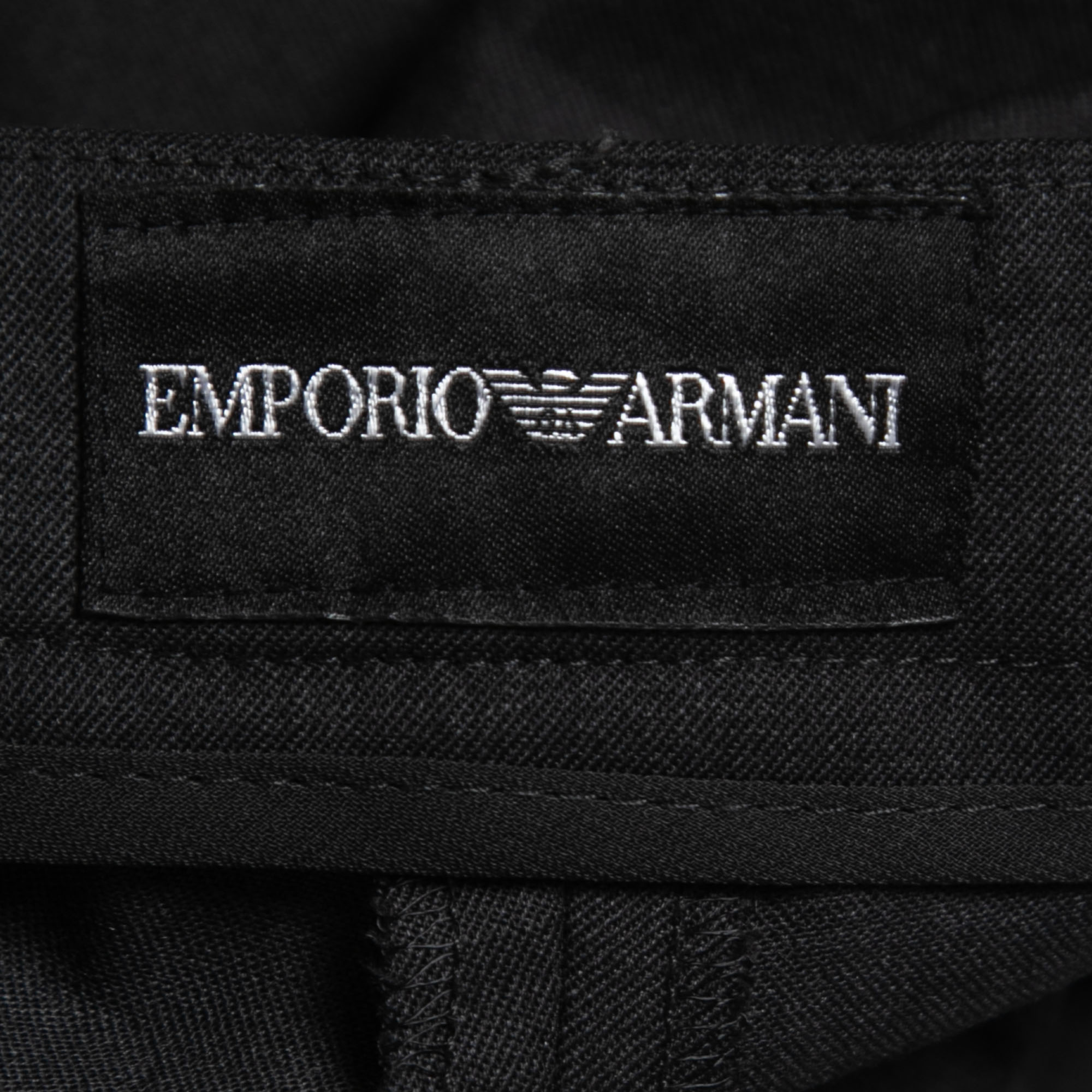 Emporio Armani Charcoal Grey Wool Tailored Trousers M