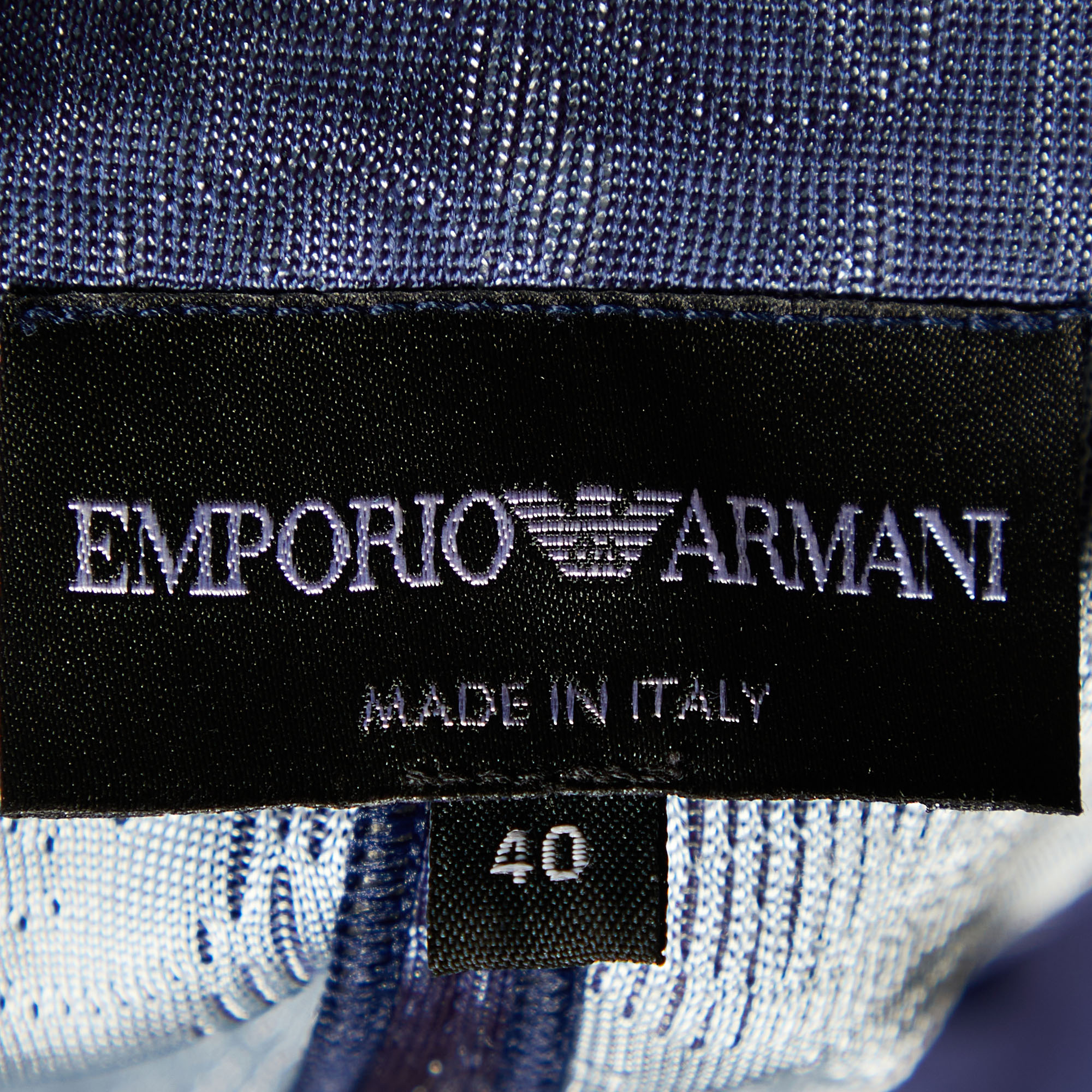 Emporio Armani Navy Blue Perforated Knit Blazer S