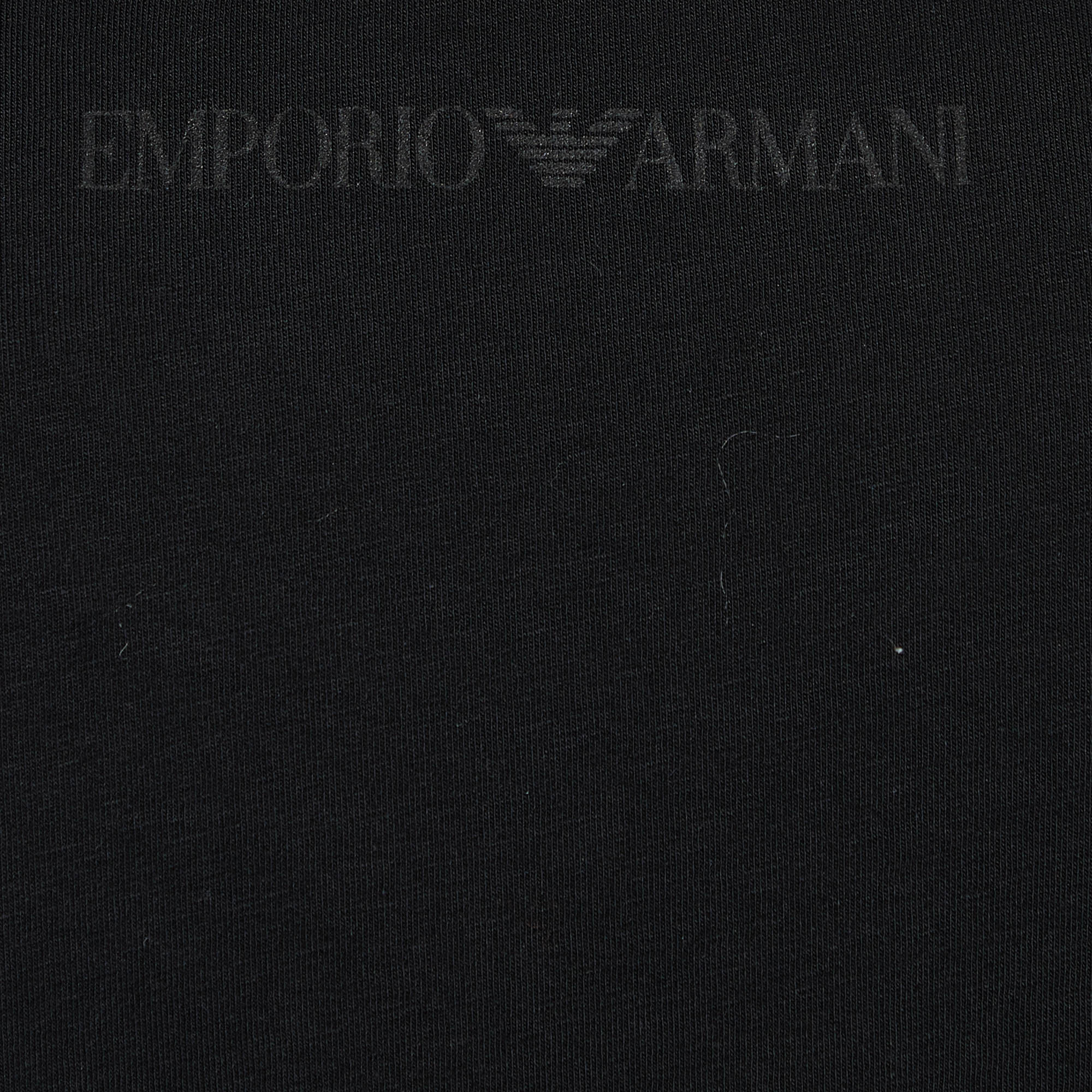 Emporio Armani Black Printed Cotton Knit T-Shirt S