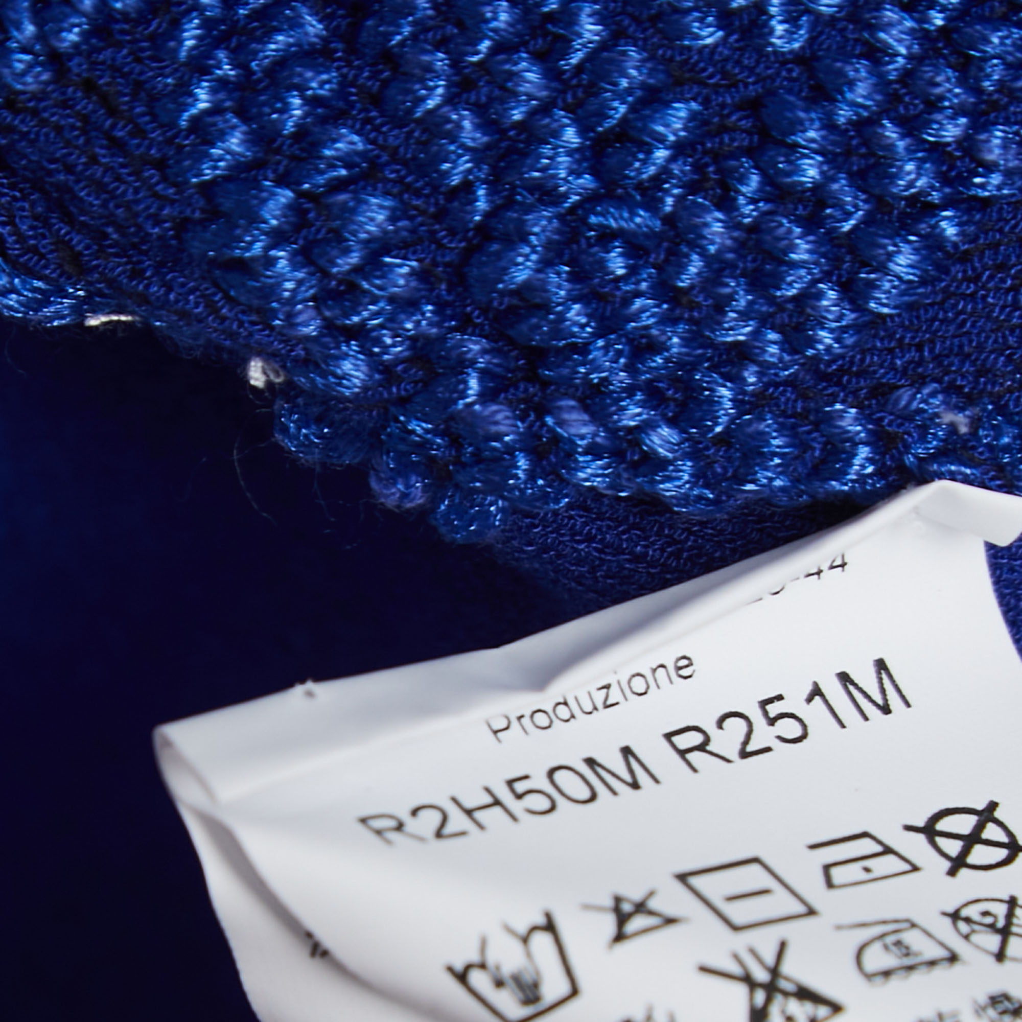 Emporio Armani Blue Knit One Shoulder Top M