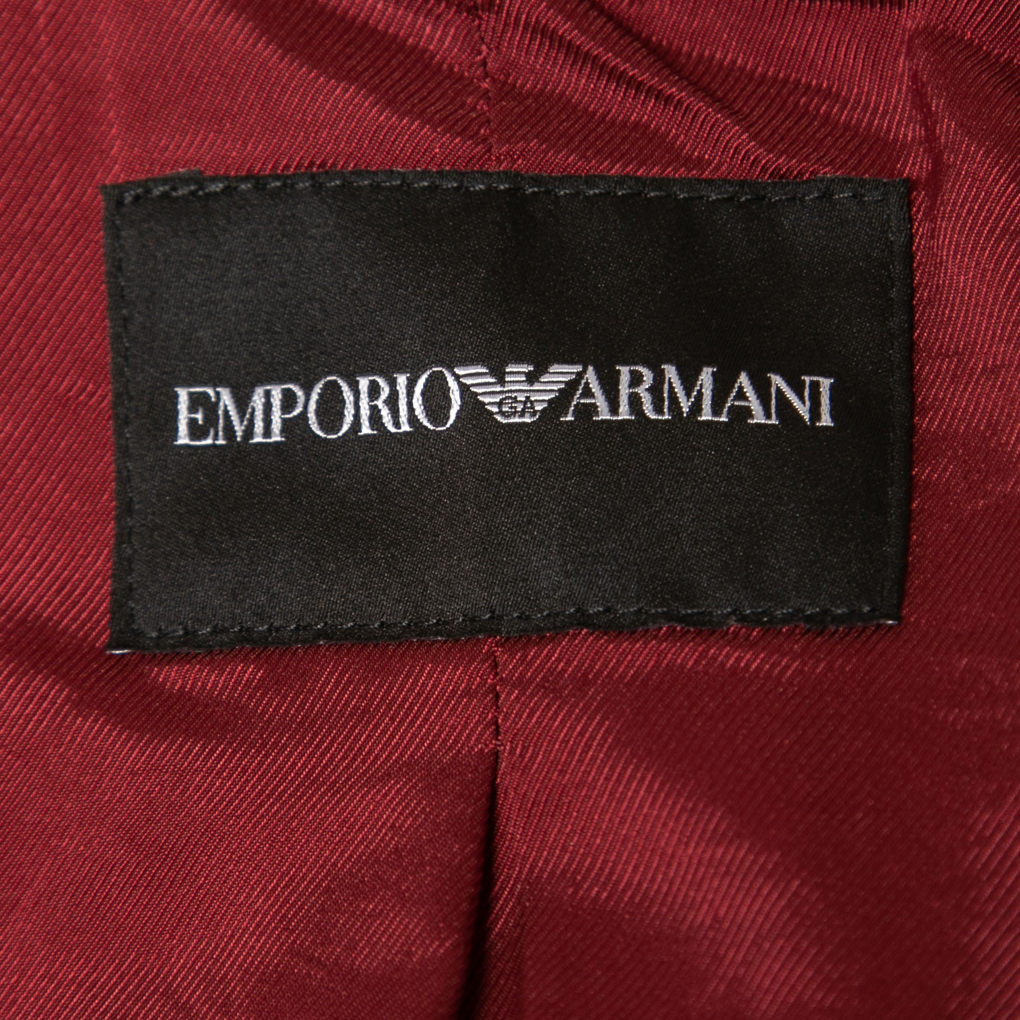 Emporio Armani Red Crepe Single Breasted Blazer XL