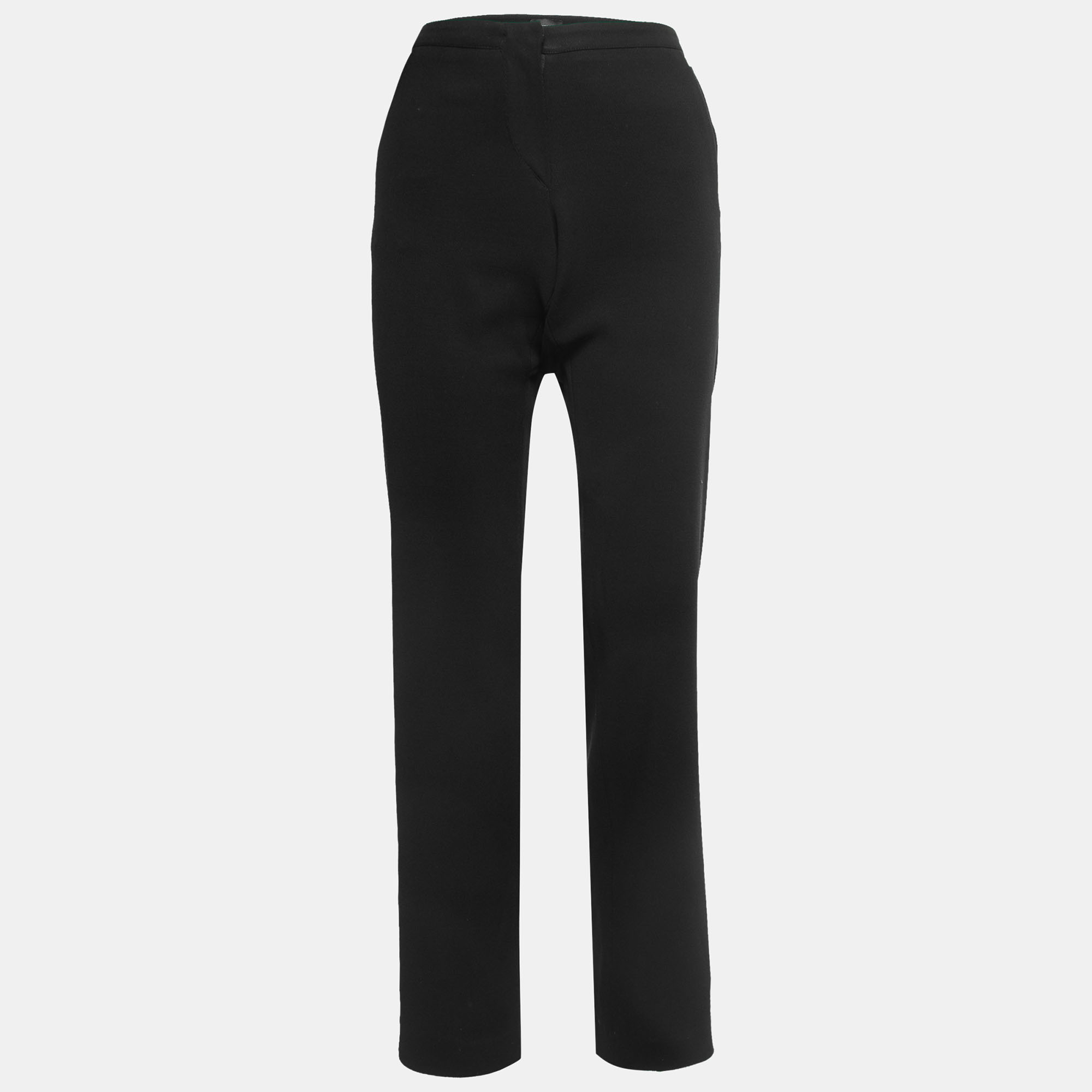 Emporio Armani Black Crepe Trousers L