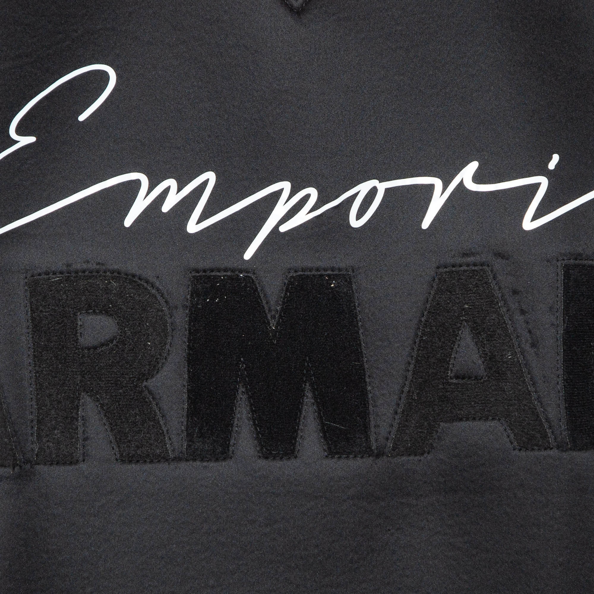 Emporio Armani Black Neoprene Logo Embellished Sweatshirt M