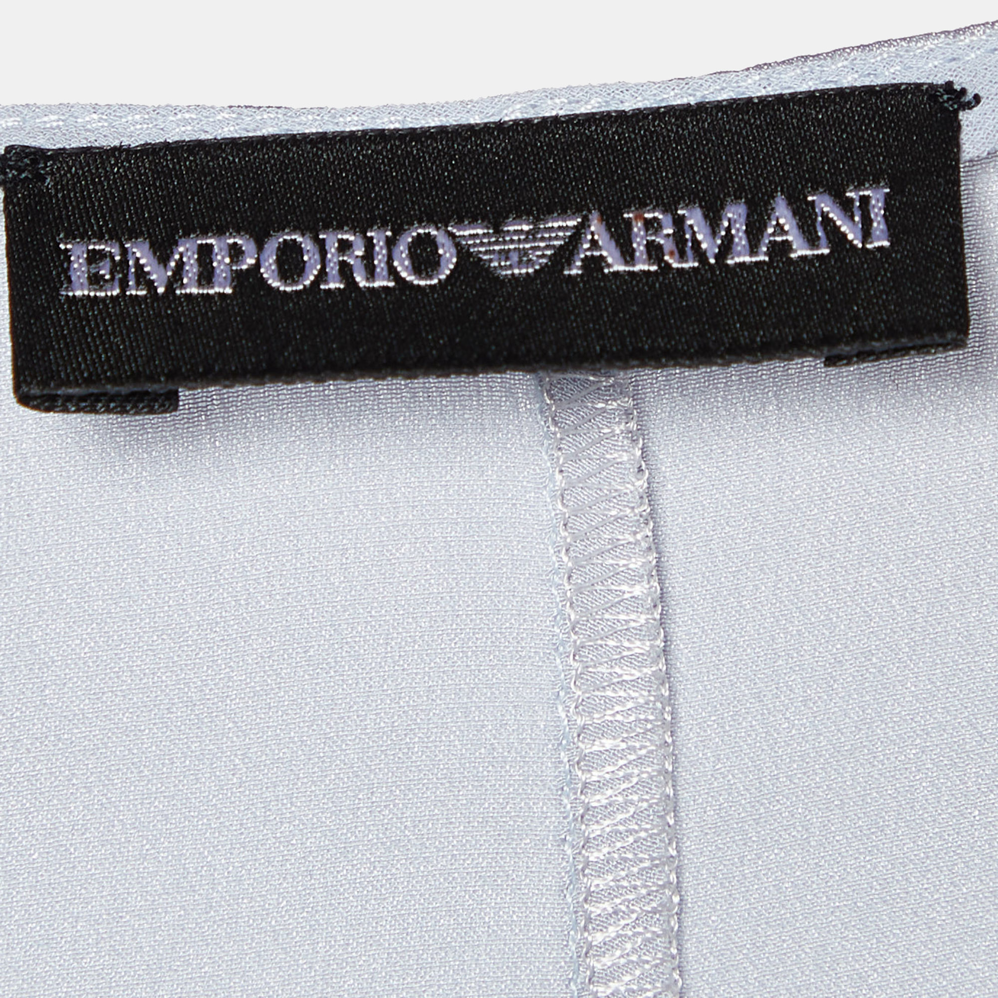 Emporio Armani Grey Silk Satin Tank Top M