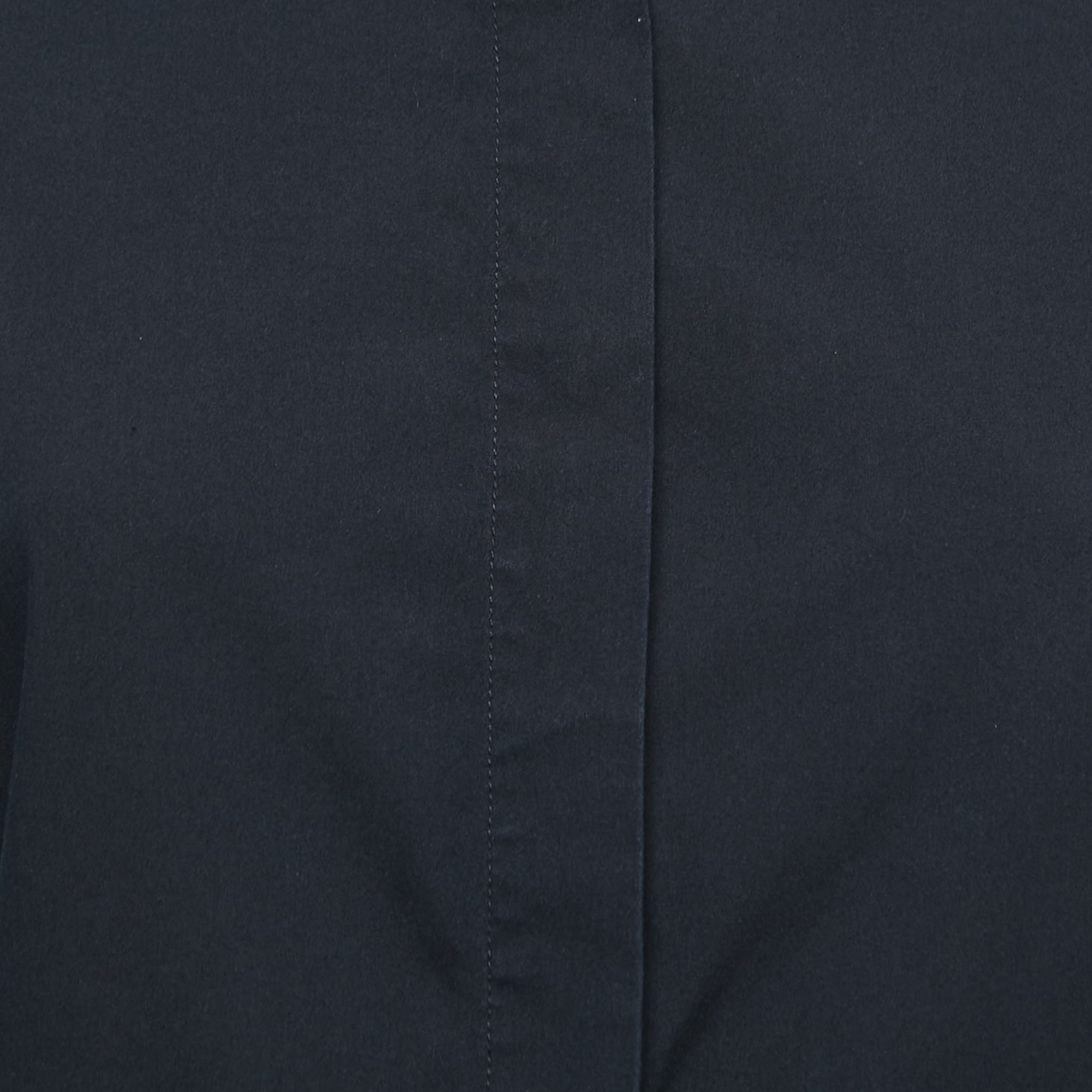 Emporio Armani Midnight Blue Cotton Short Sleeve Shirt L