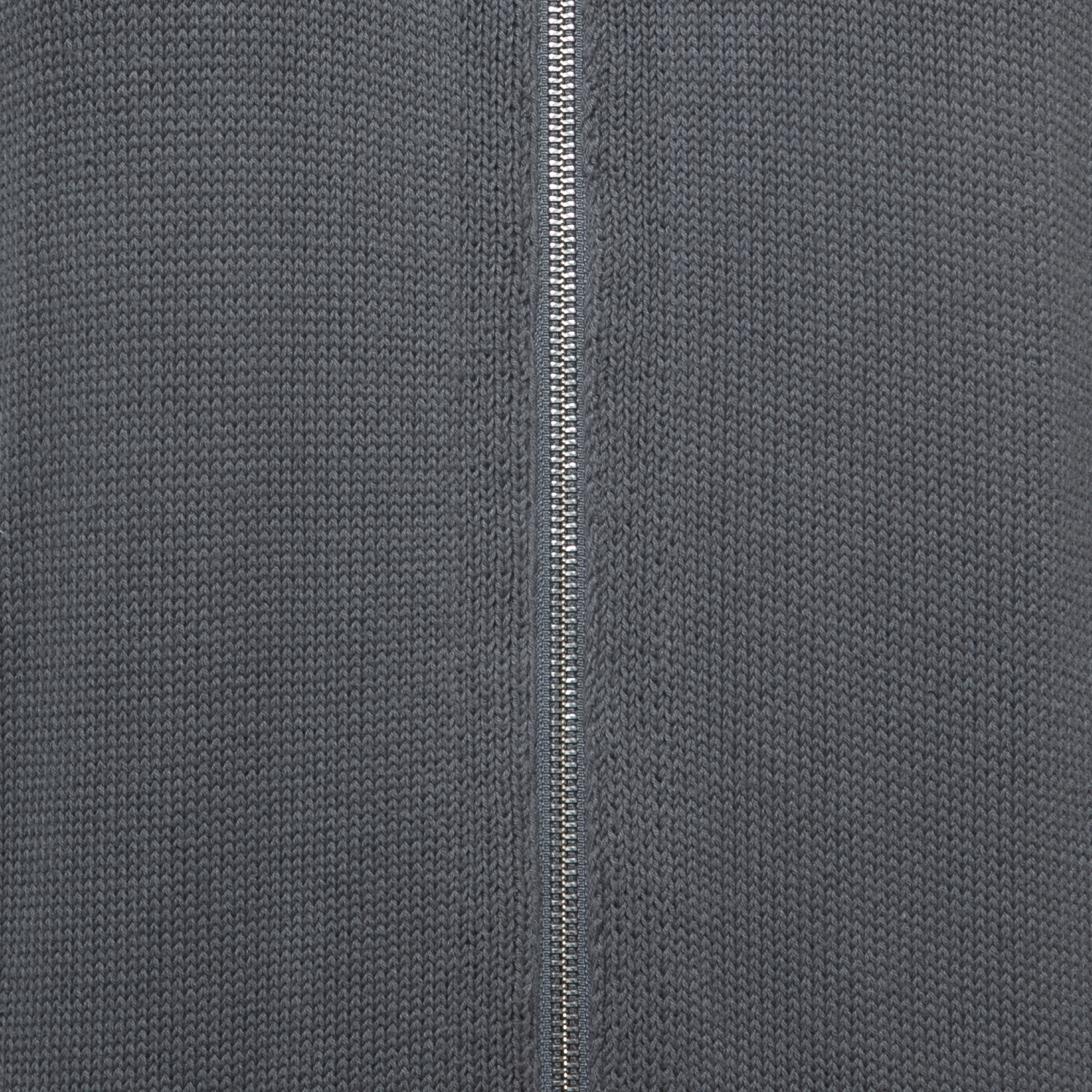 Emporio Armani Grey Knit Zip Front Hooded Cardigan 3XL