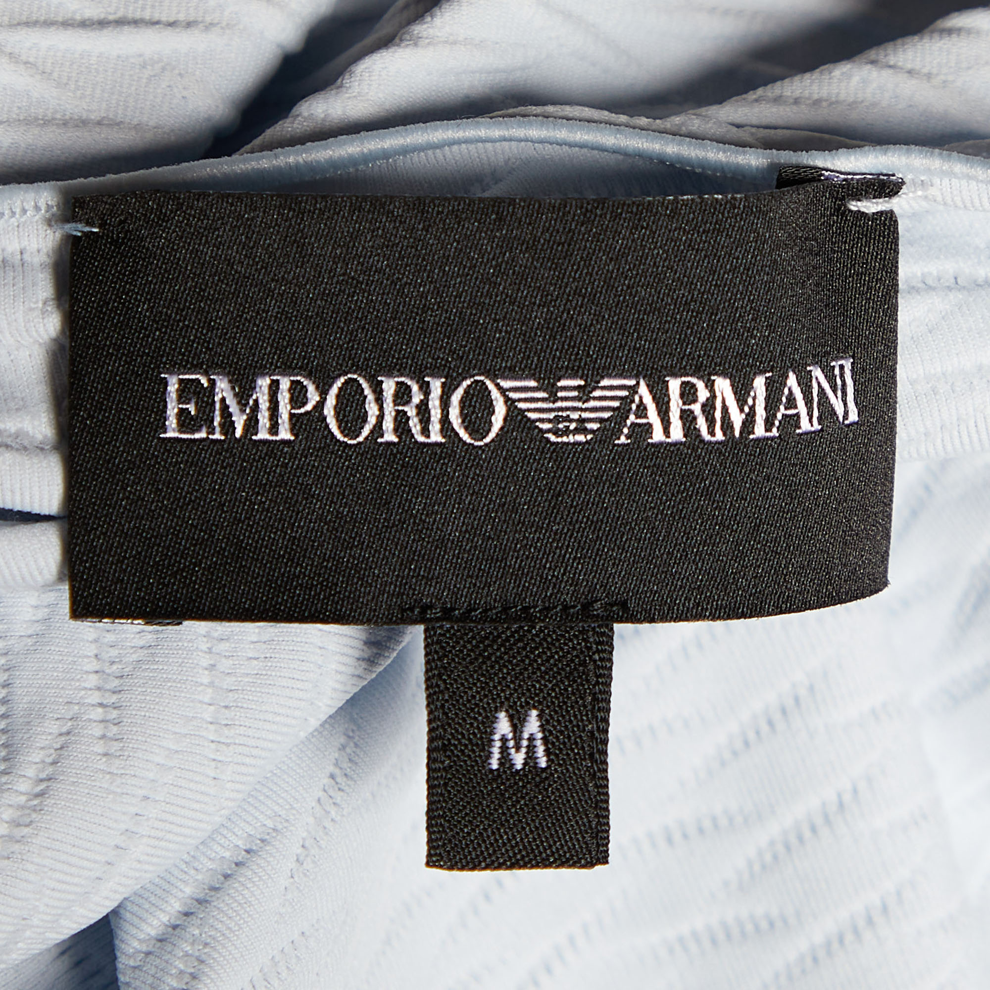 Emporio Armani Light Blue Patterned Jersey Knit Top M