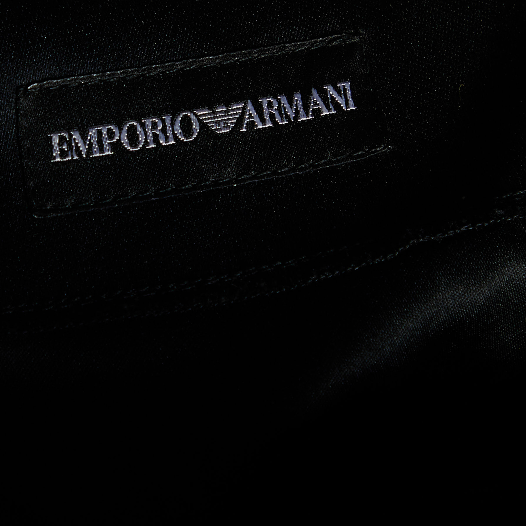 Emporio Armani Black Satin & Leather Shoulder Detail Mini Dress M