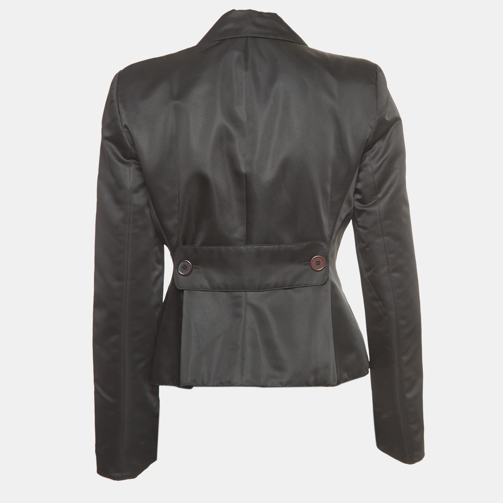 

Emporio Armani Black Crepe Buttoned Jacket