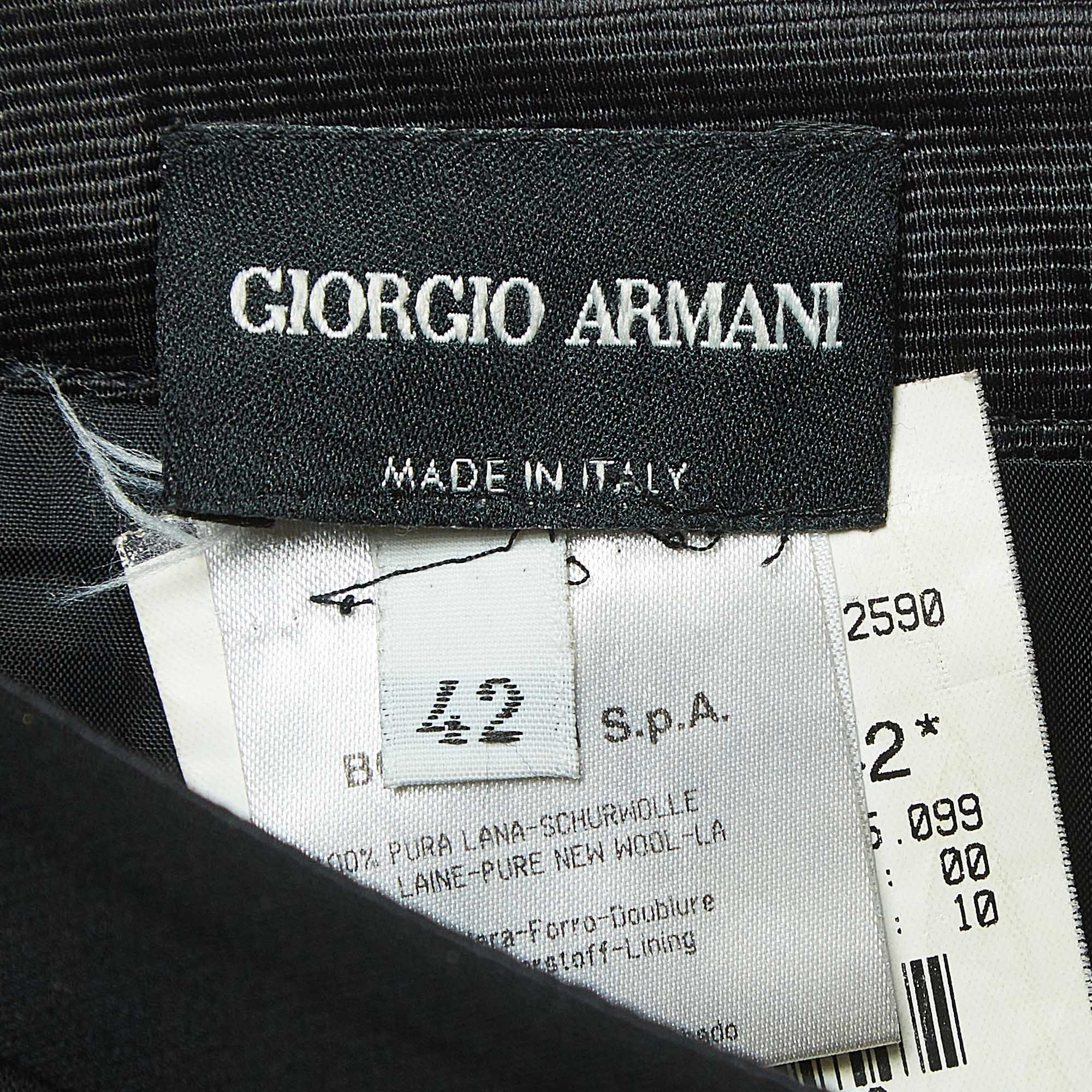 Emporio Armani Black Wool Pencil Skirt M