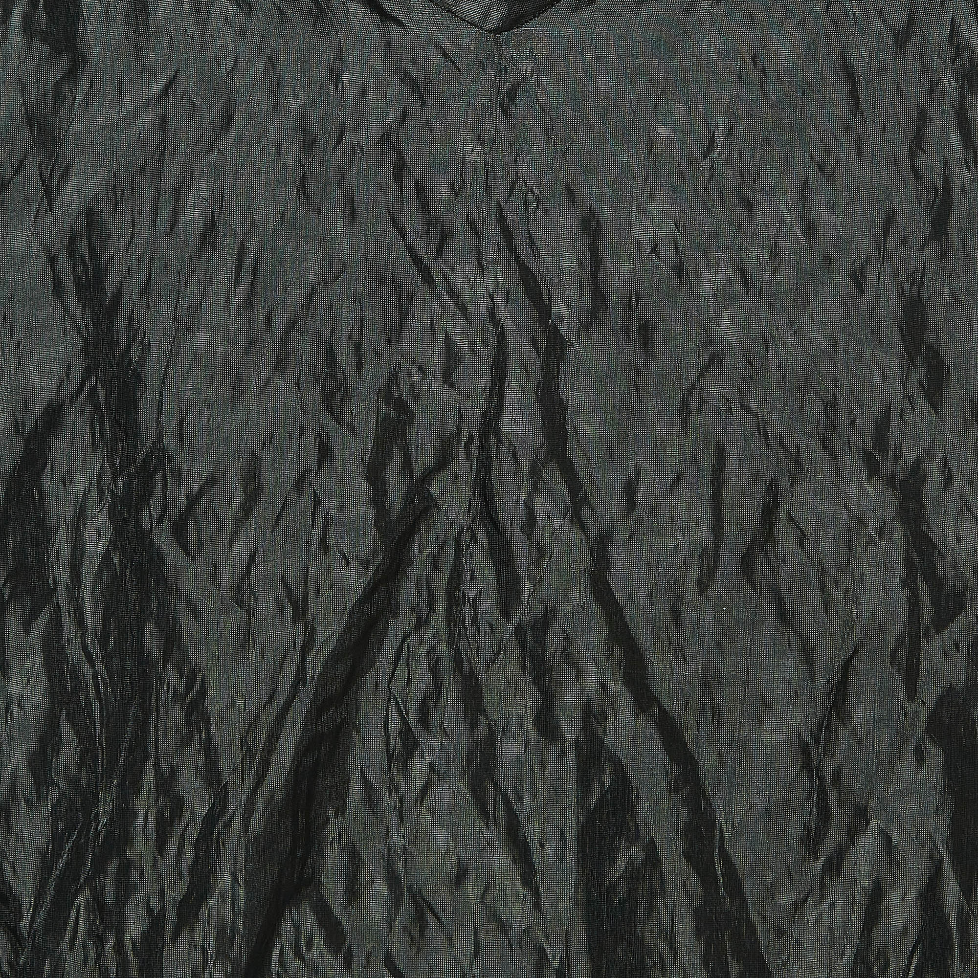 Emporio Armani Black Synthetic And Cotton Semi Sheer T-Shirt L