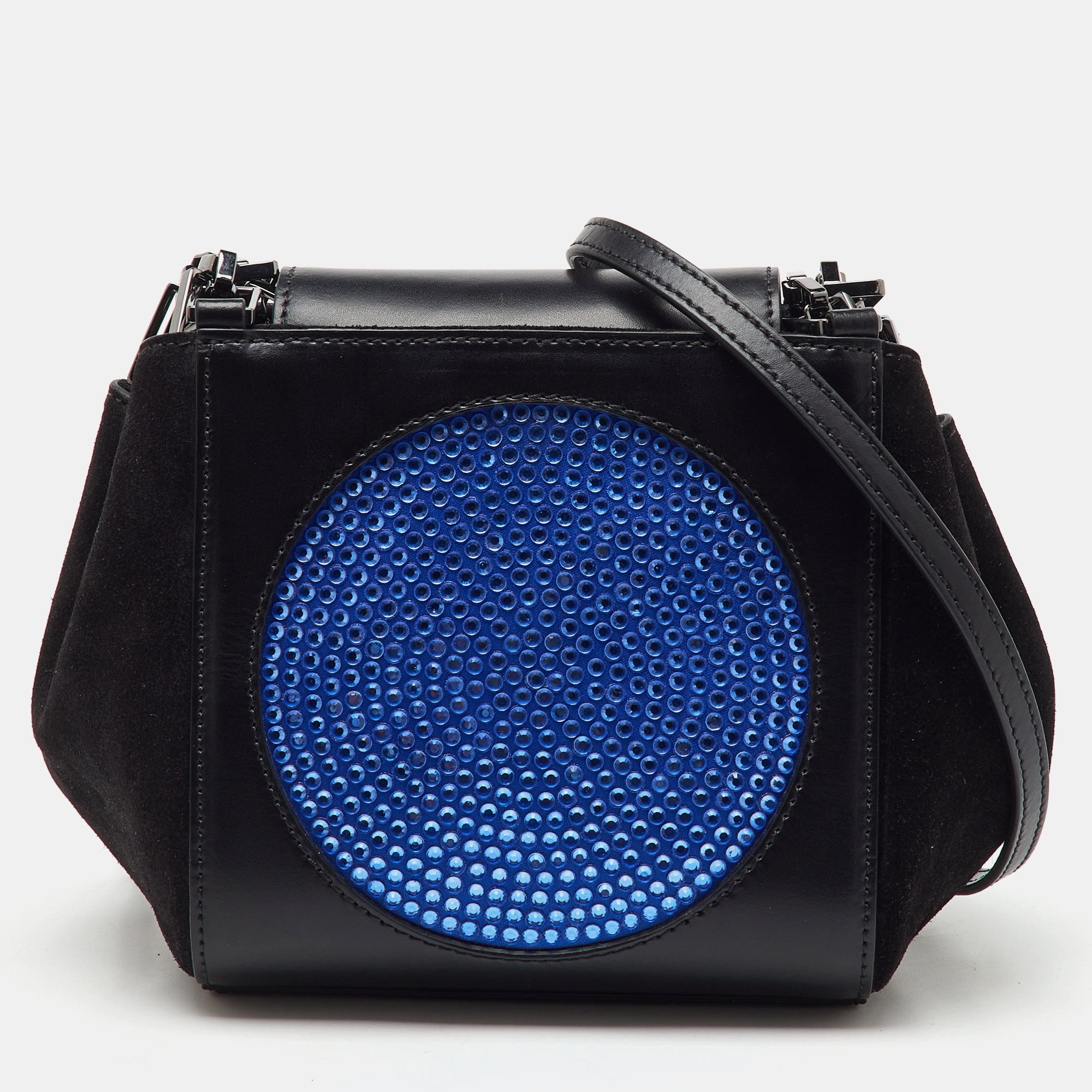 Emporio Armani Black/Blue Leather Crystal Embellished Shoulder Bag
Emporio Armani Black/Blue Leather Crystal Embellished Shoulder Bag