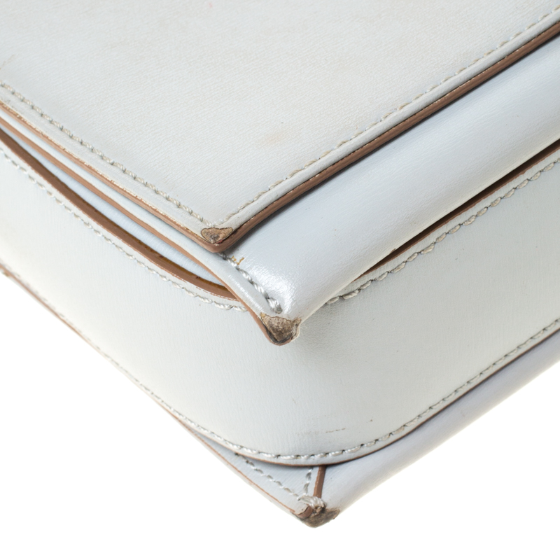 Emporio Armani Grey Leather Double Chain Shoulder Bag