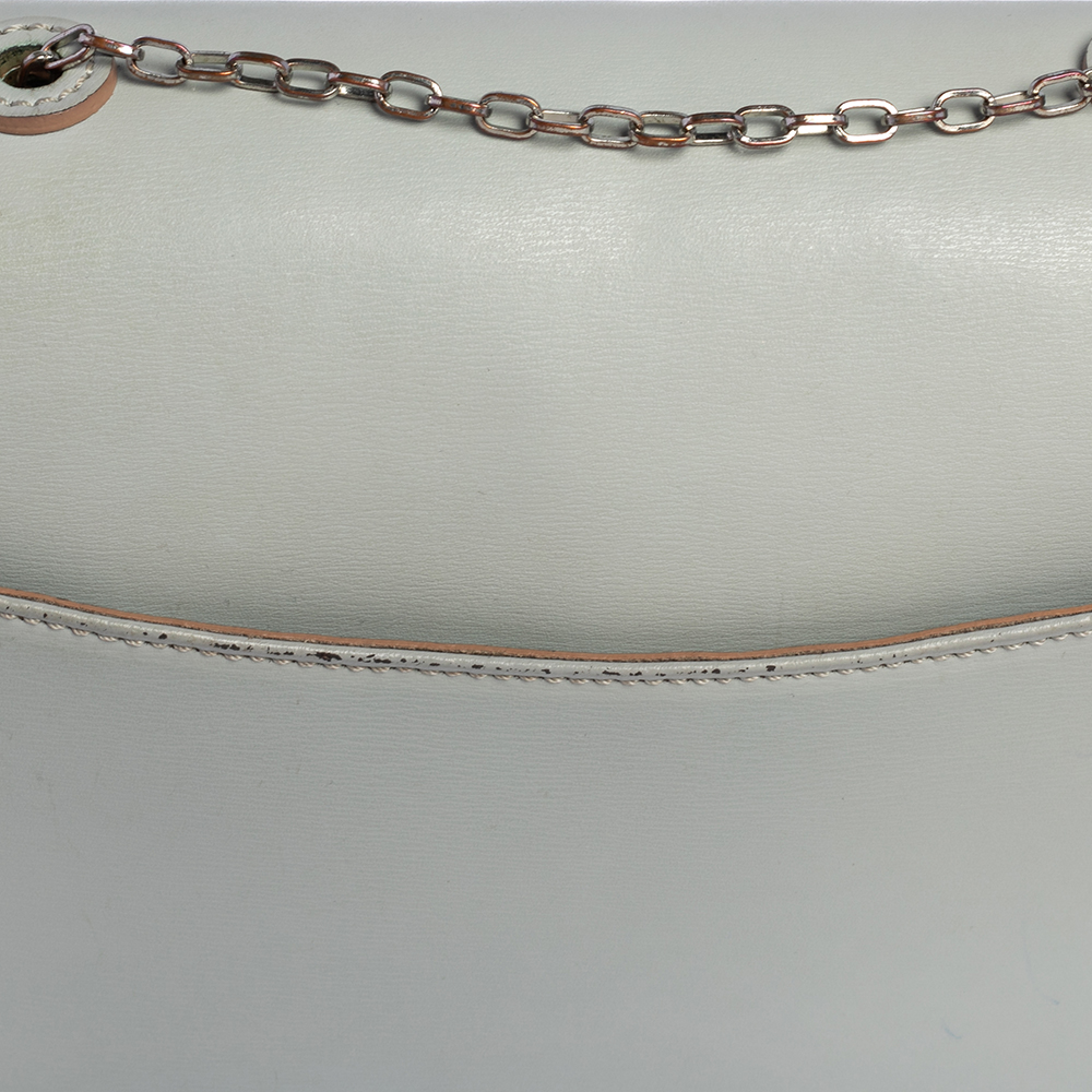 Emporio Armani Grey Leather Chain Shoulder Bag
