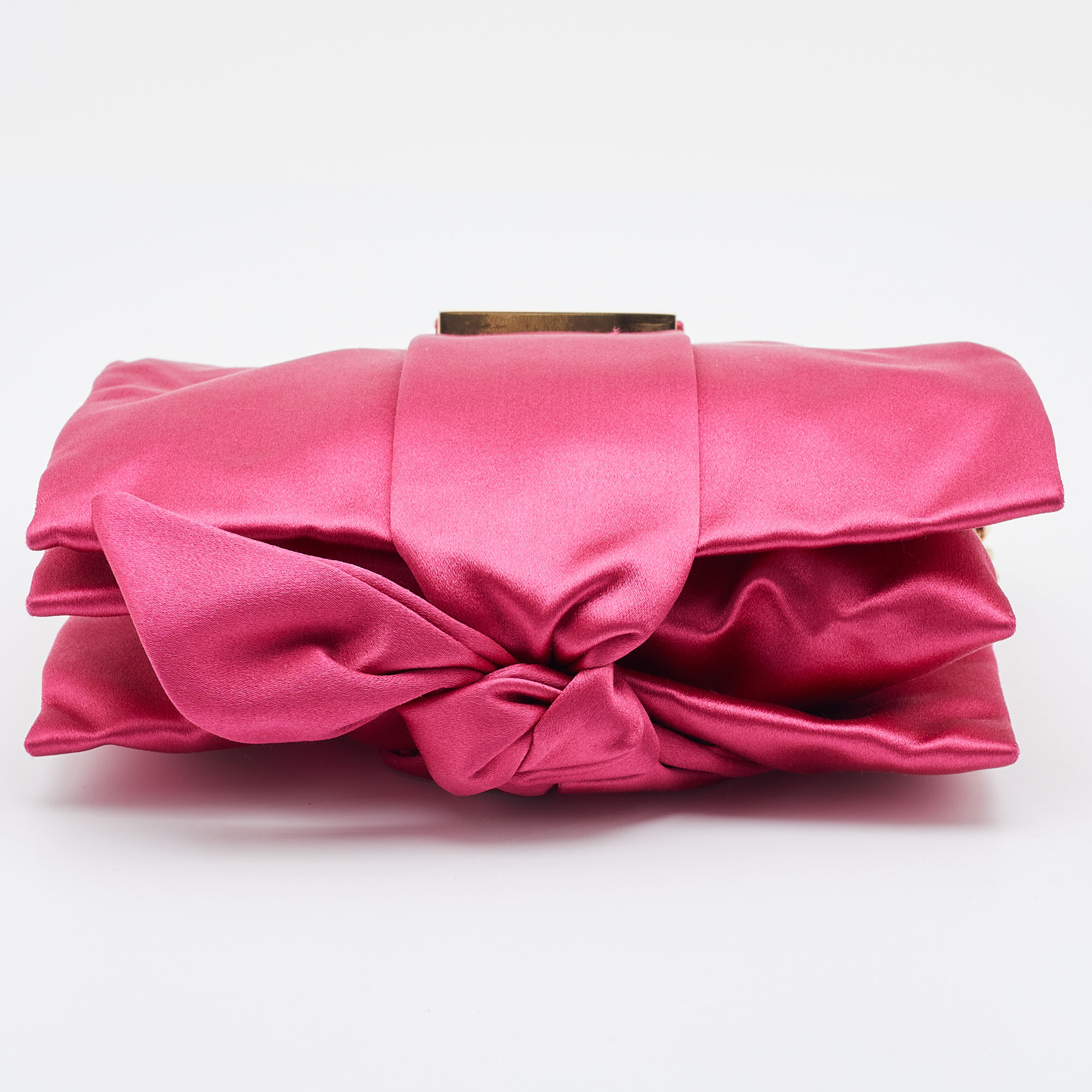 Emporio Armani Pink Satin Chain Bag