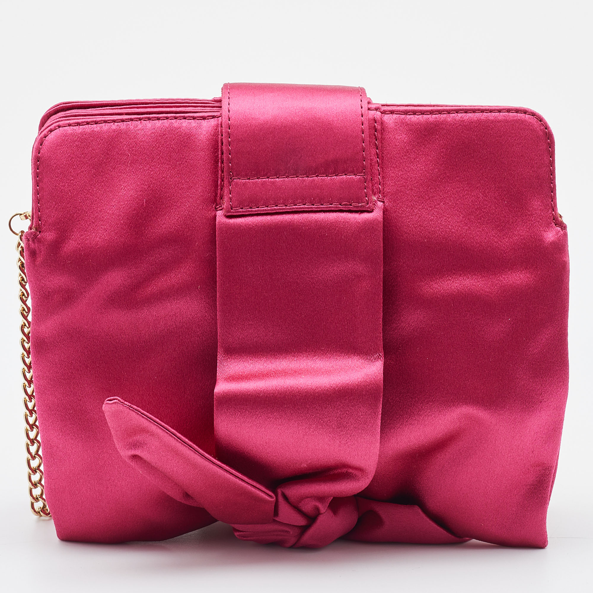 Emporio Armani Pink Satin Chain Bag