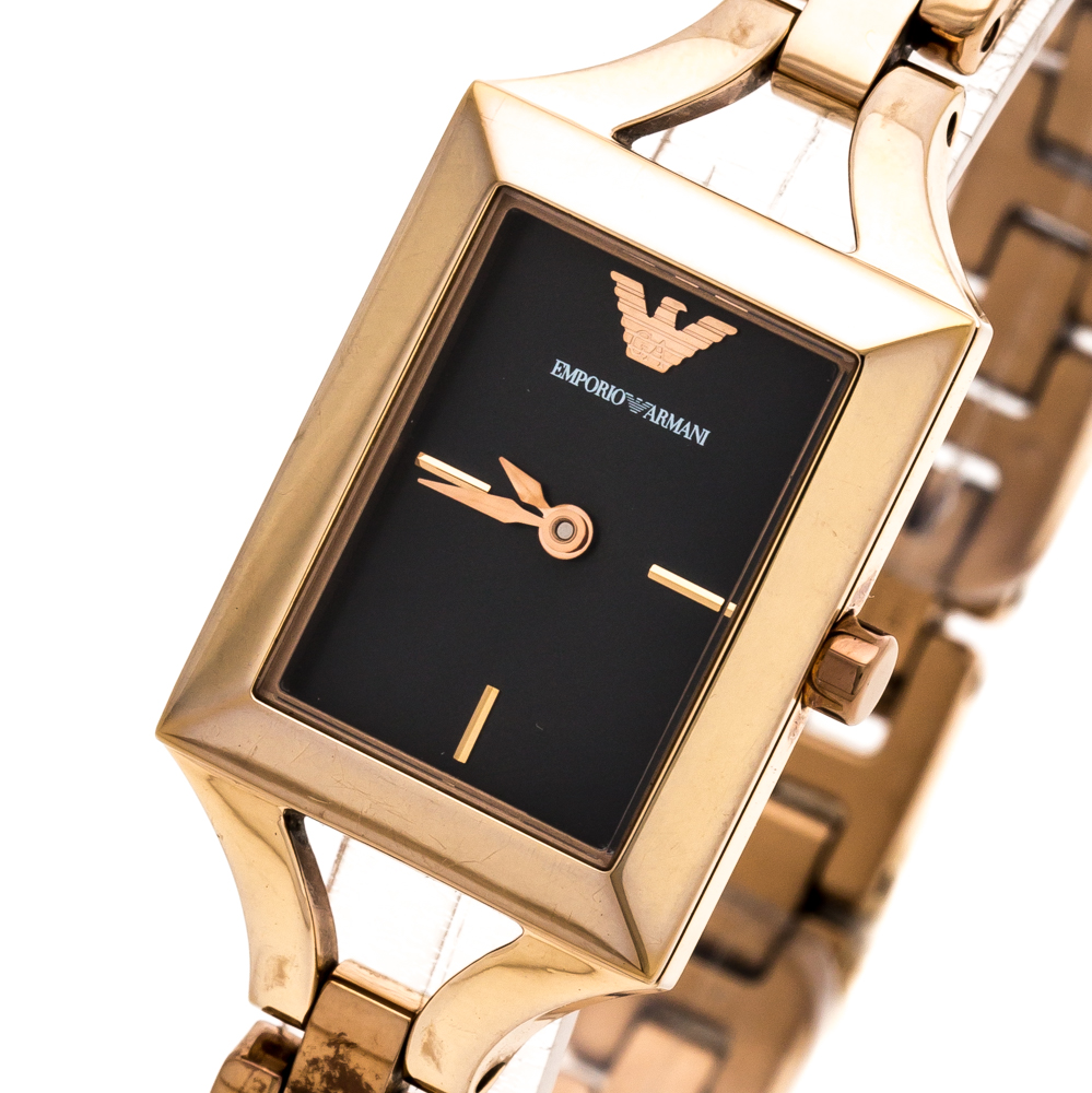 Emporio Armani Black Rose Gold Plated Stainless Steel Classic AR7373 Women's Wristwatch
Emporio Armani Black Rose Gold Plated Stainless Steel Classic AR7373 Women's Wristwatch