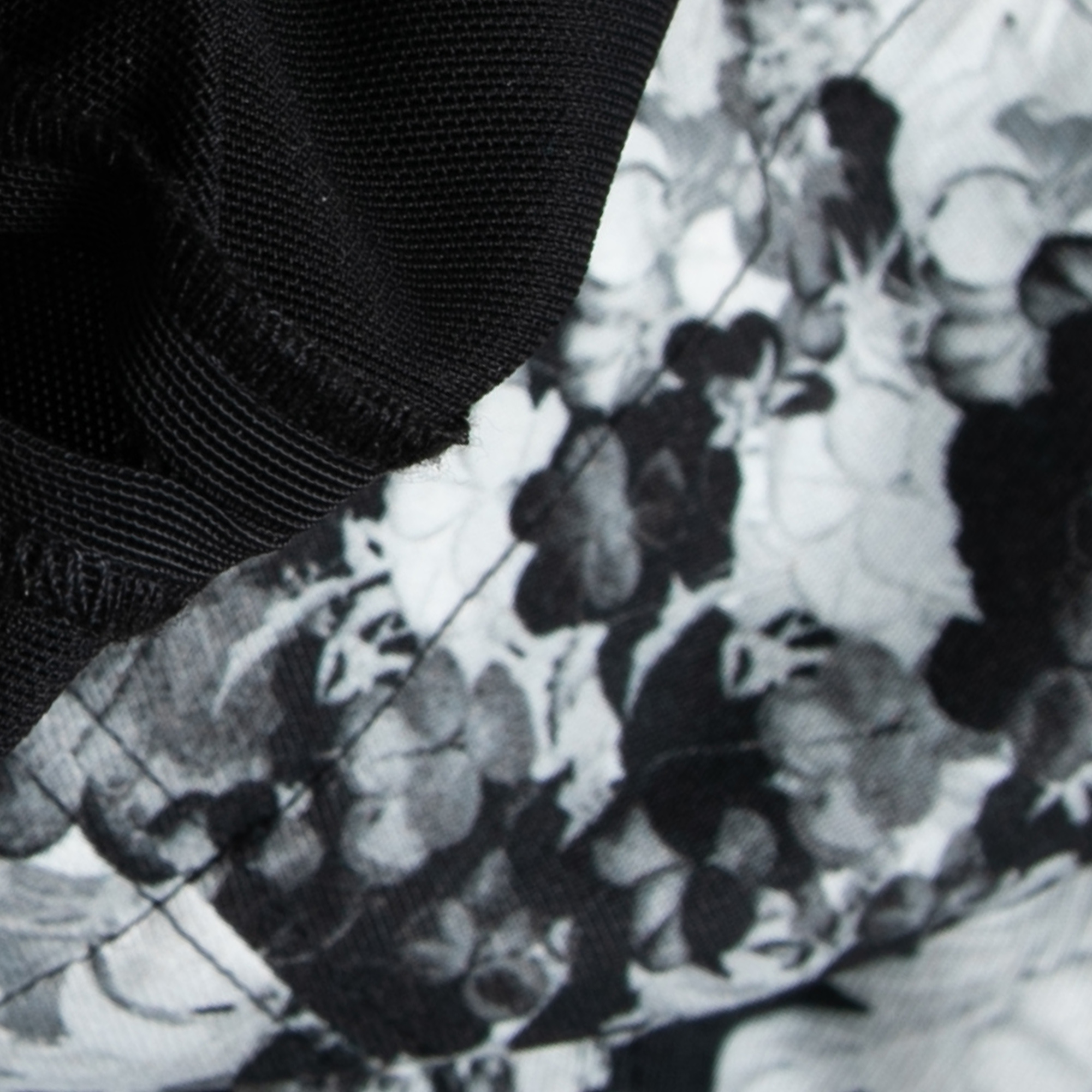 Erdem Black And White Floral Print Stretch Cotton Corset Bodice Dress S