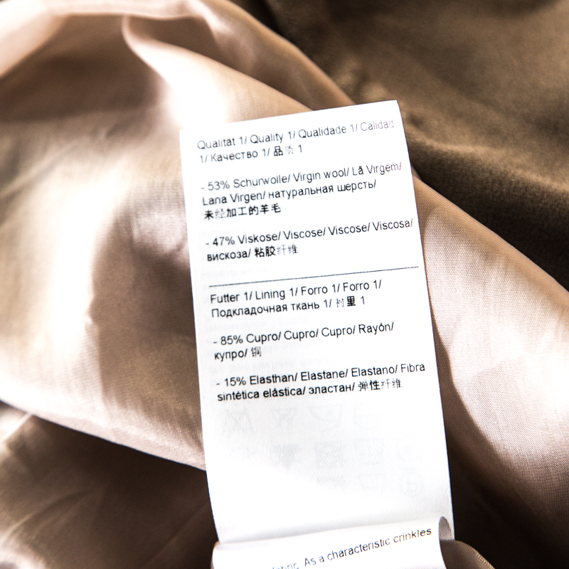 Escada Shadow Grey Wool Inverted Pleat Detail Renja Pencil Skirt M