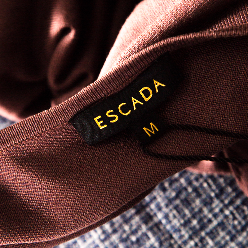 Escada Mauve Silk Cotton Iridescent Paillette Embellsihed Shawn Dress M