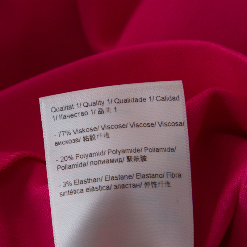 Escada Blossom Pink Knit Gathered Detail Relas Pencil Skirt M