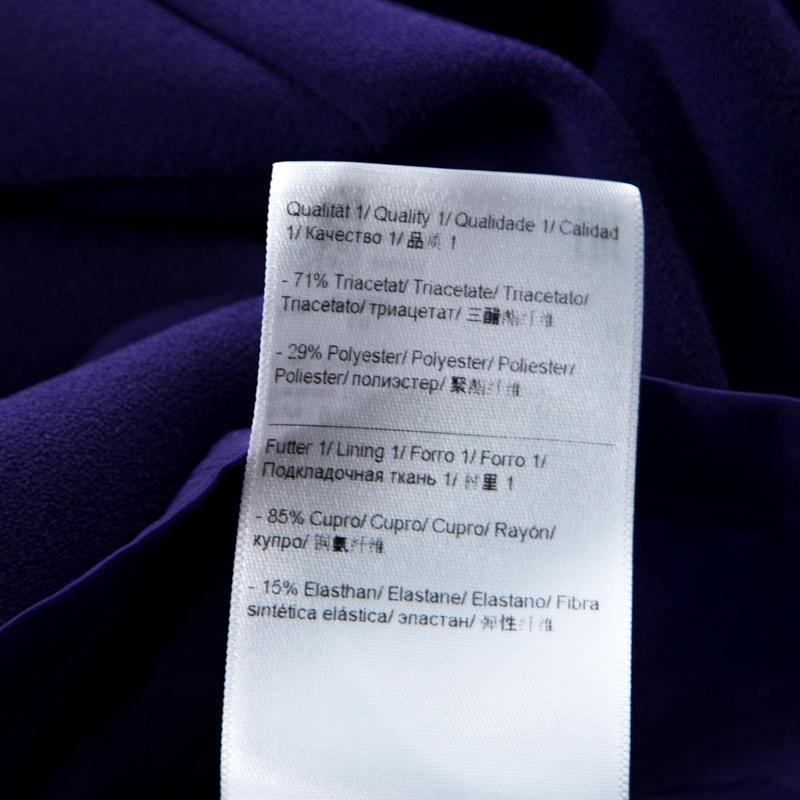 Escada Purple Crepe Pleated Bodice Detail Sleeveless Danicara Dress M