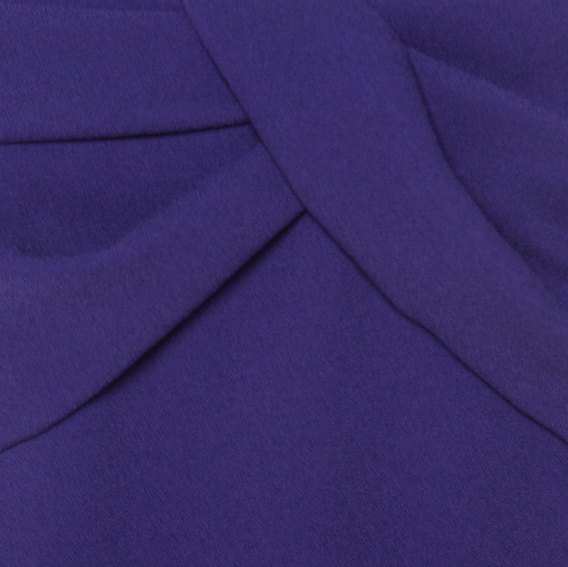 Escada Purple Crepe Pleated Bodice Detail Sleeveless Danicara Dress M