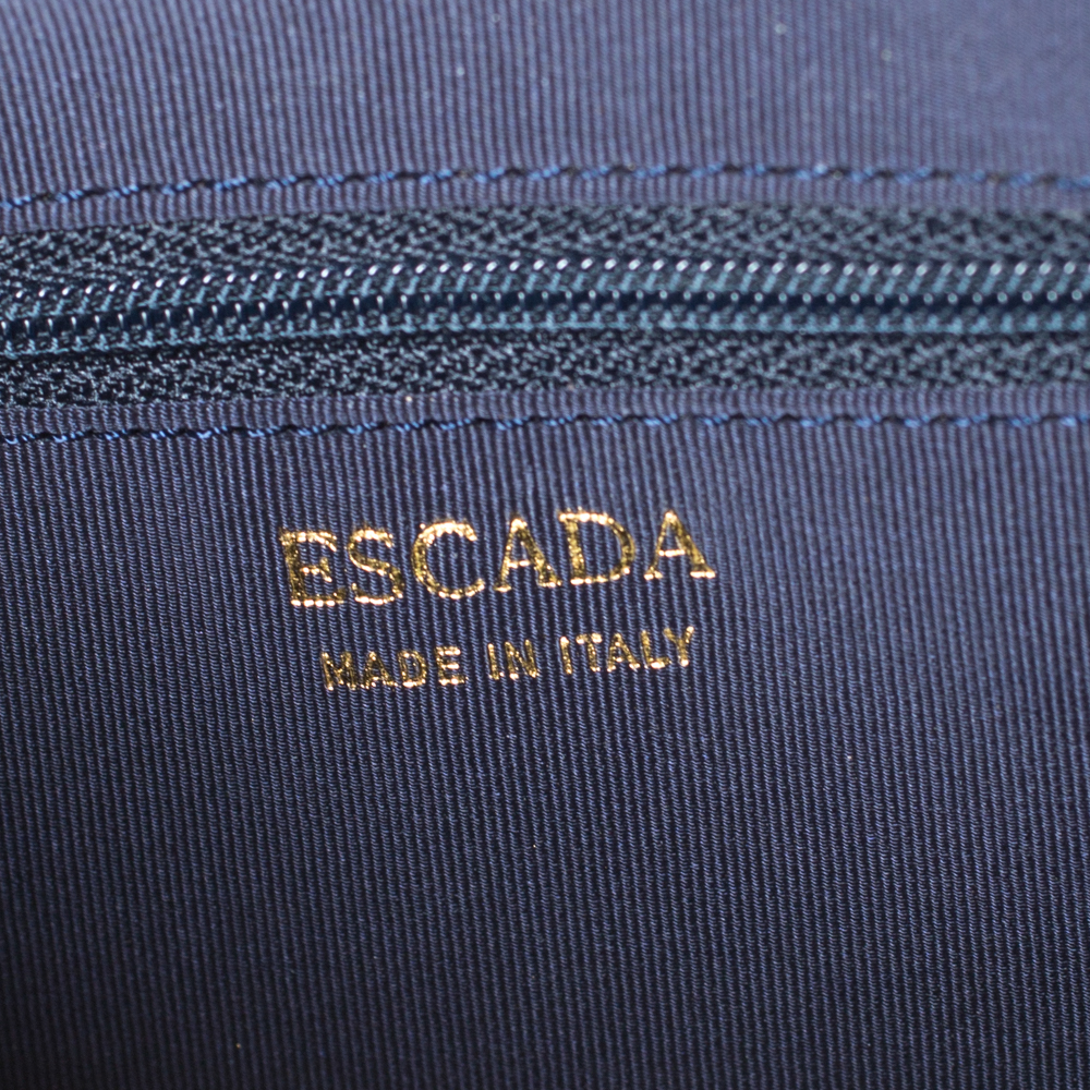 Escada Light Blue Nubuck Leather Box Top Handle Bag