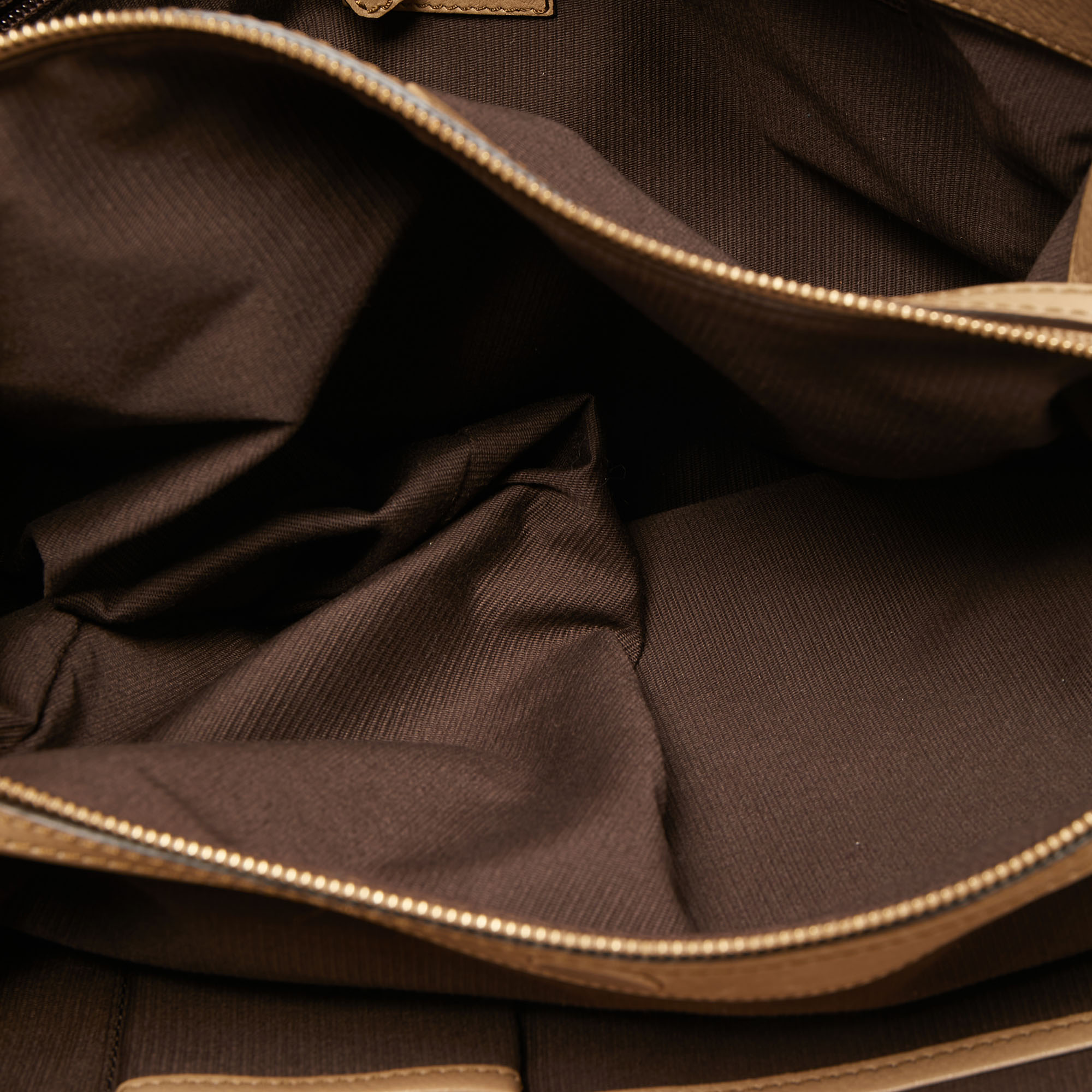 Escada Beige Leather Double Front Pocket Shoulder Bag